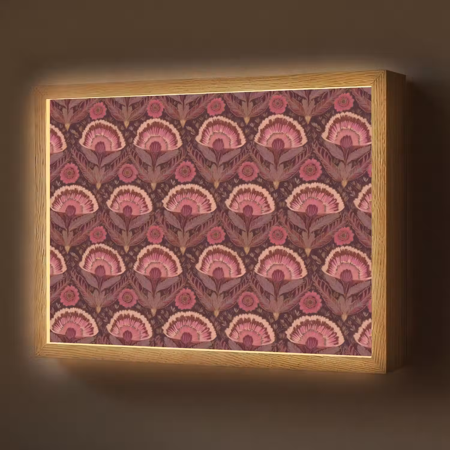 Antiek - Bloemen - Kleurrijk Light Box met batterij (Wandlamp) middel 907 -z3d_website