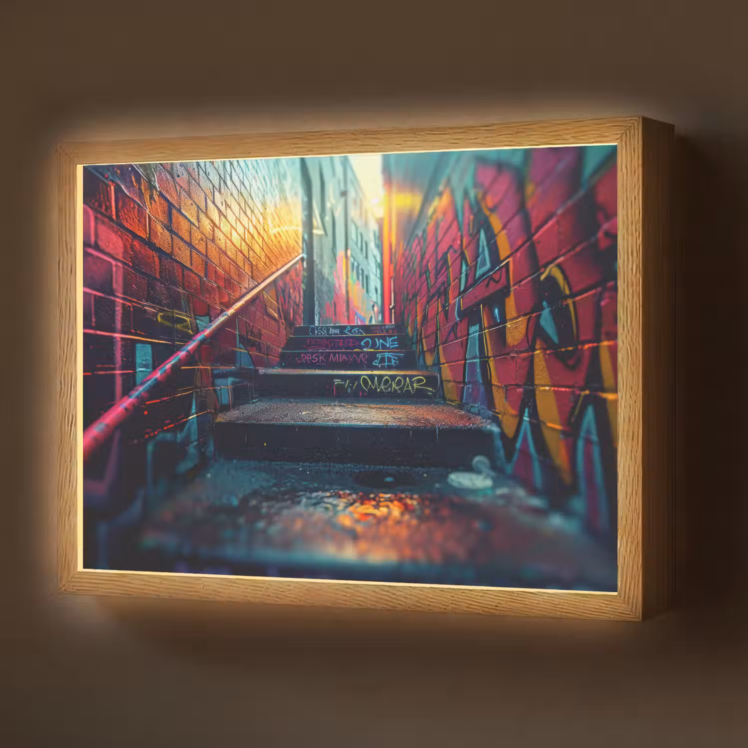 Architectuur - Neon - Trap - Graffiti Light Box met batterij (Wandlamp) middel -z3d_website