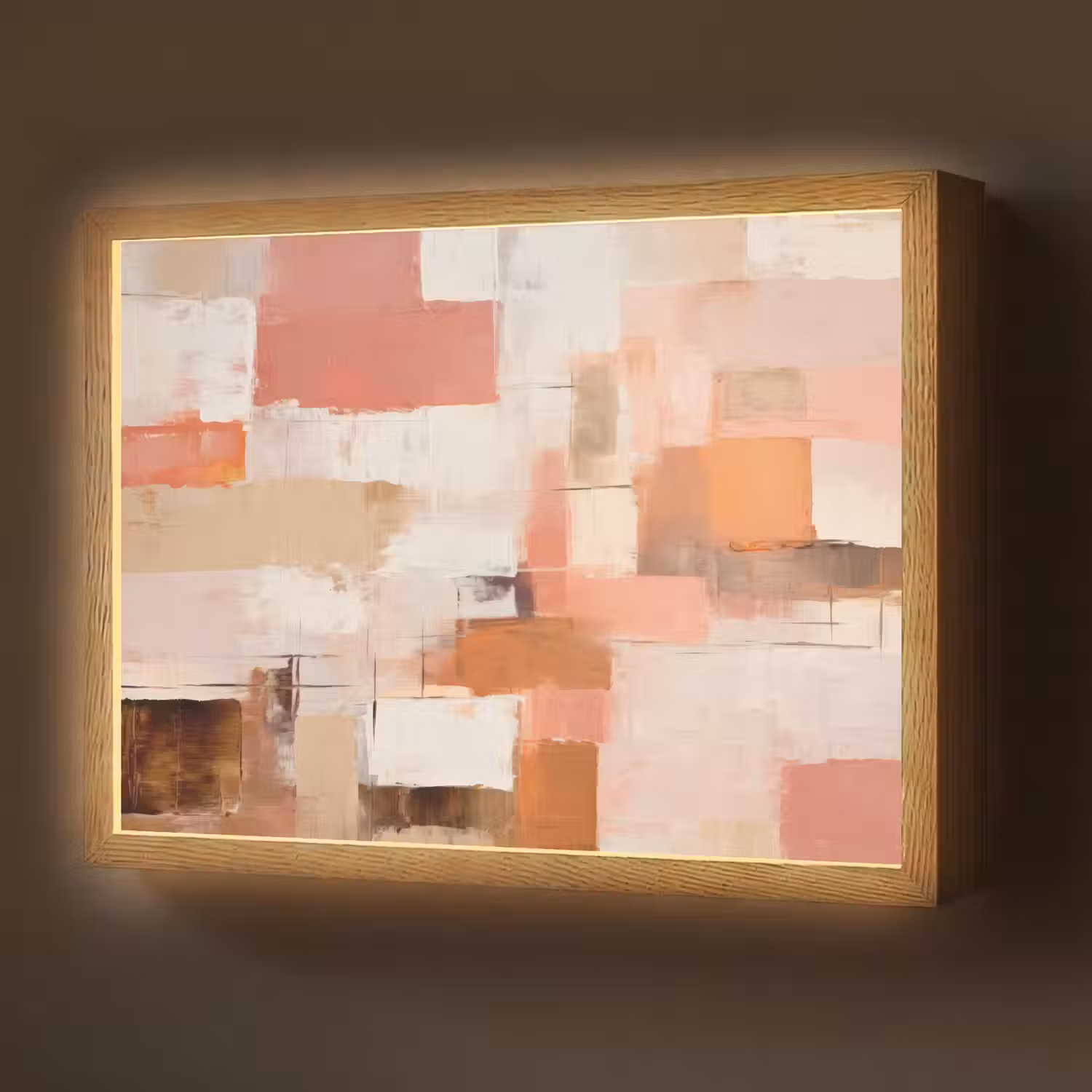 Kunst - Roze - Abstract Light Box met batterij (Wandlamp) middel -z3d_website