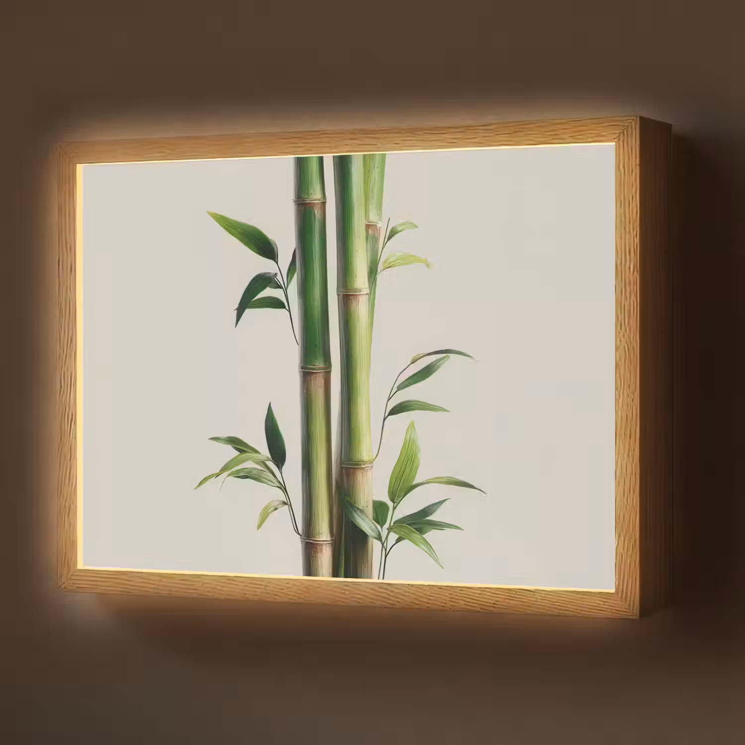 Bamboestengels - Sierlijk - Groen Light Box met batterij (Wandlamp) middel -z3d_website