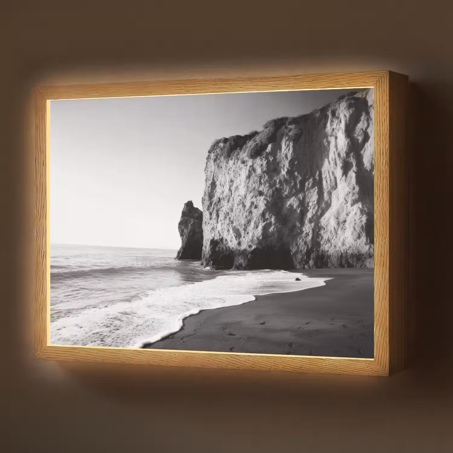 Strand - Klif - Golven - Voetstappen Light Box met batterij (Wandlamp) middel -z3d_website