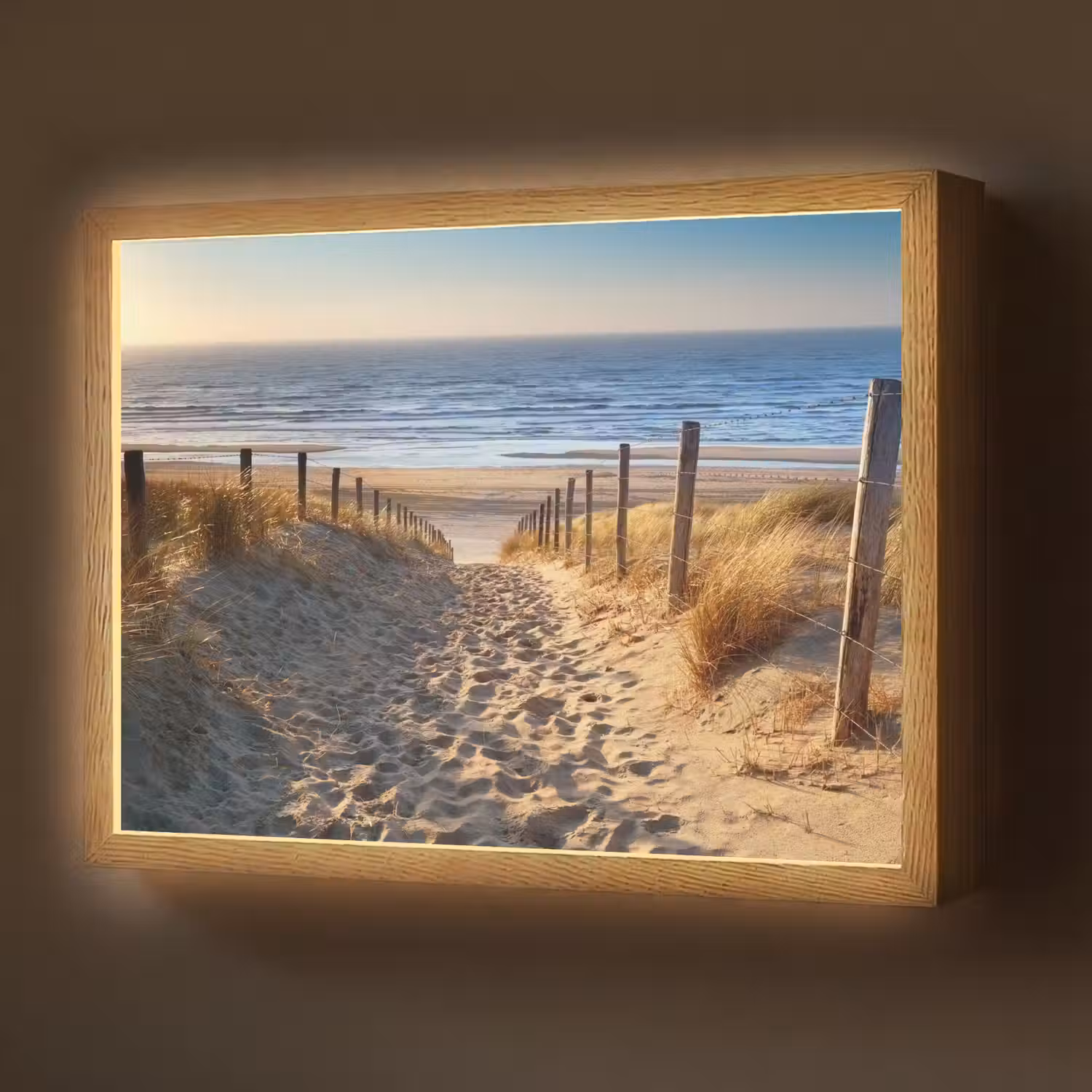 Strand - Zee - Nederland - Duinen - Zon Light Box met batterij (Wandlamp) middel -z3d_website