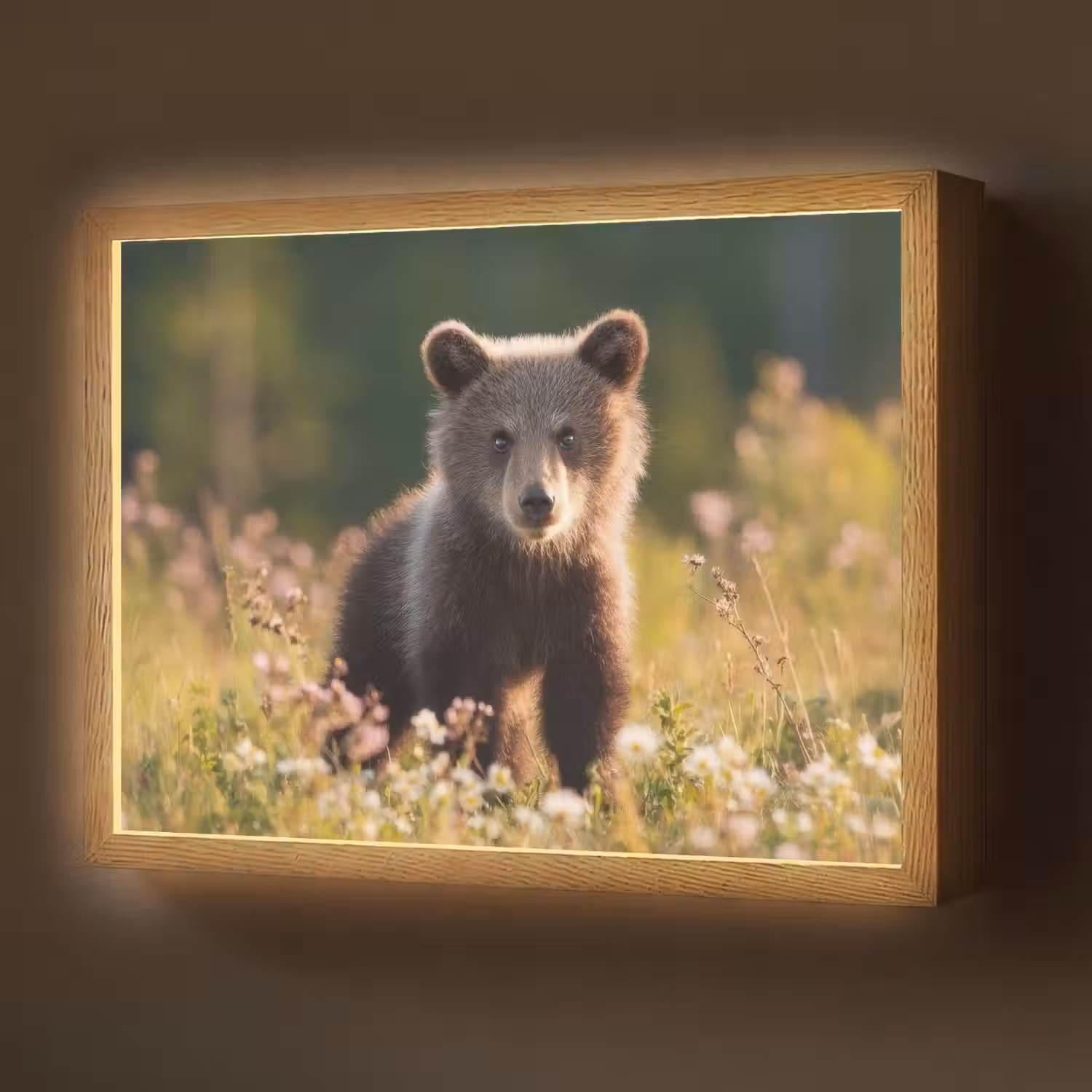 Beer - Bloemenveld - Gras Light Box met batterij (Wandlamp) middel -z3d_website