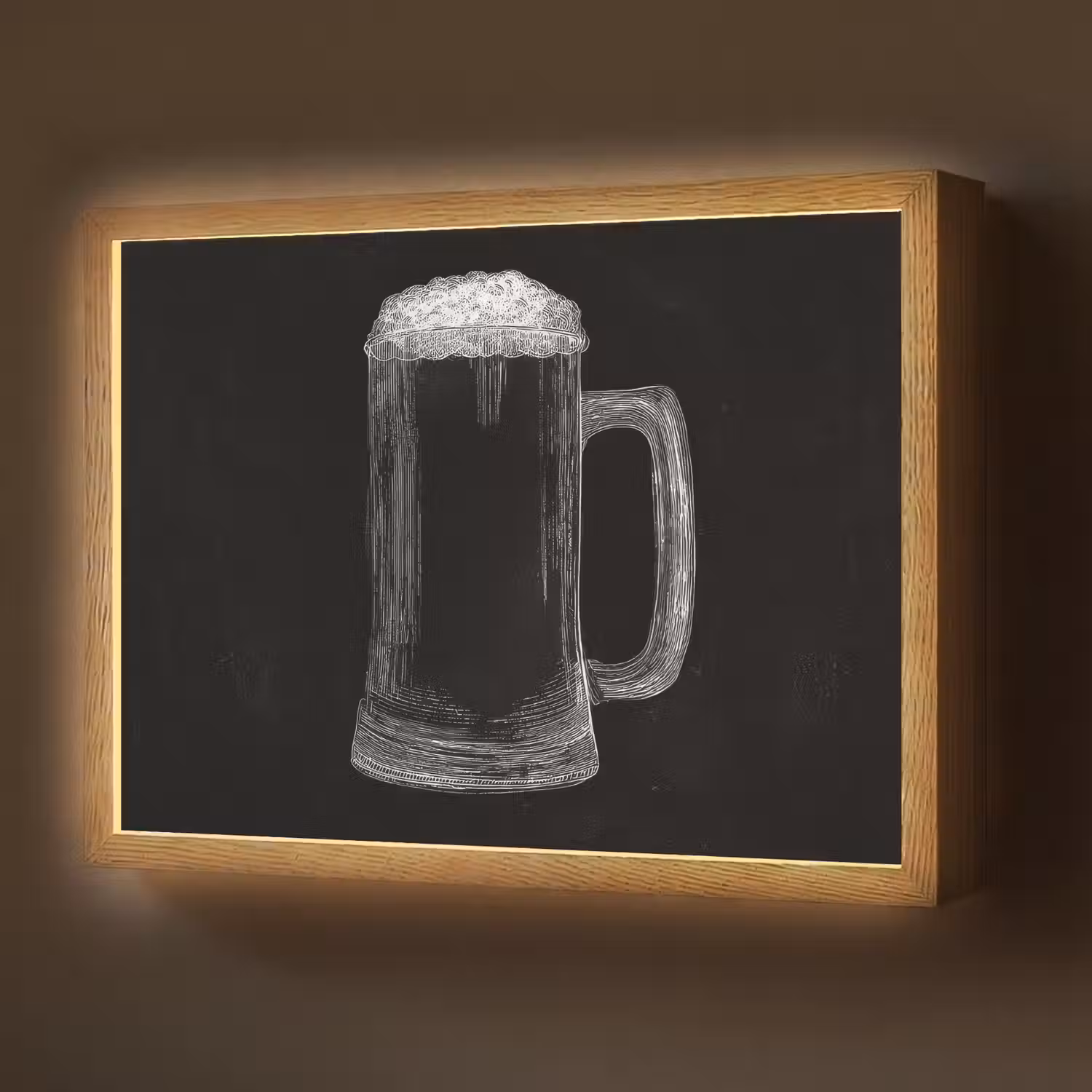 Bierpul - Schuim - Krijttekening Light Box met batterij (Wandlamp) middel -z3d_website
