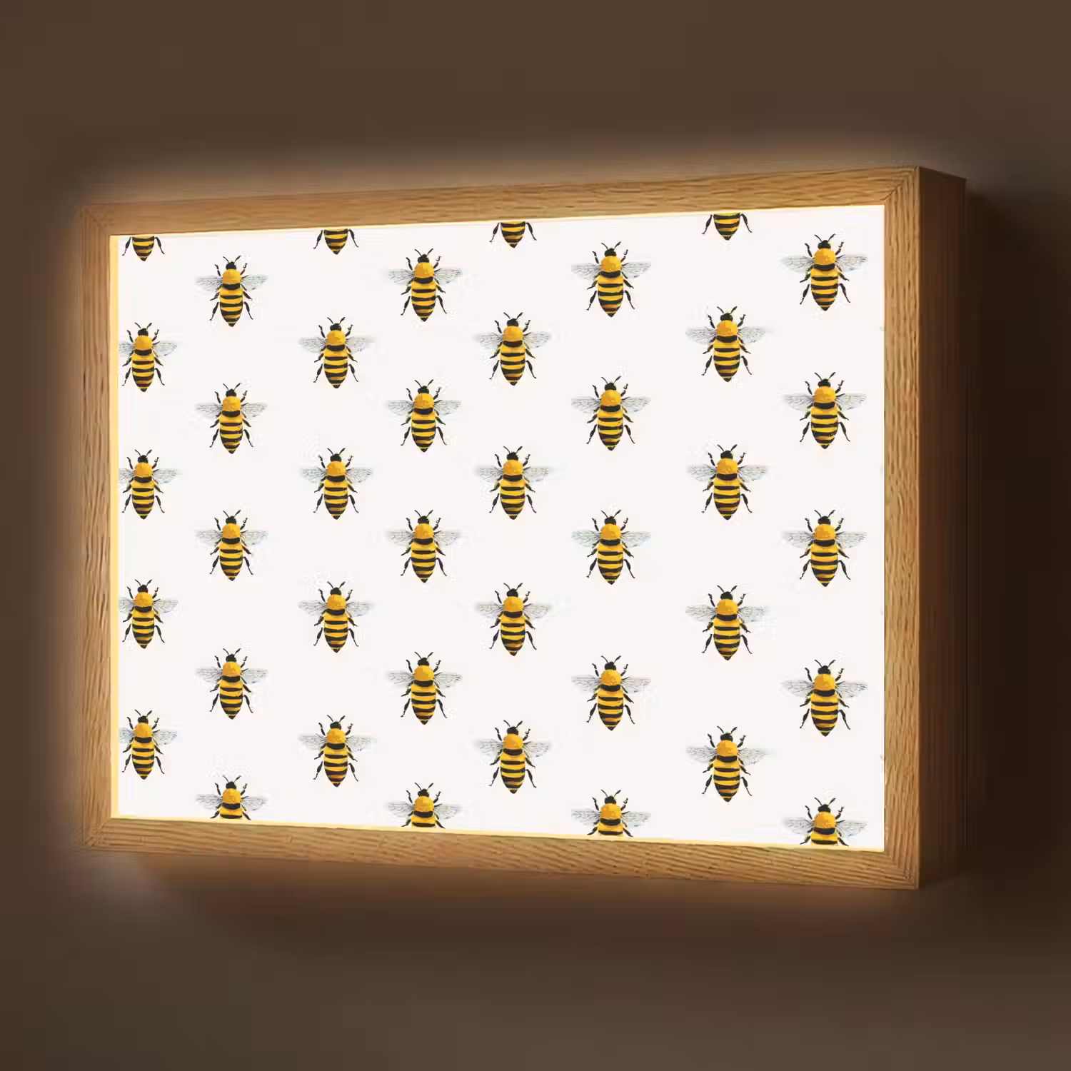 Bijen - Tijdloos - Wit Light Box met batterij (Wandlamp) middel 907 -z3d_website
