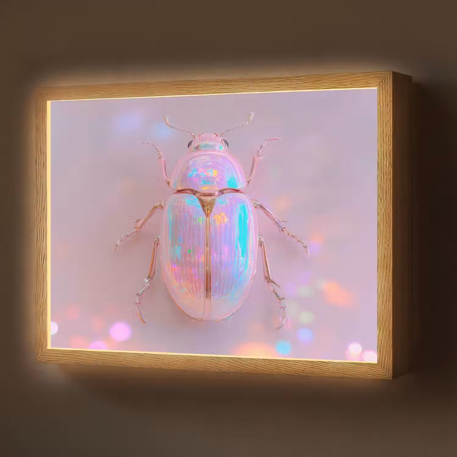 Kever - Metallic - Lichteffect - Roze Light Box met batterij (Wandlamp) middel -z3d_website