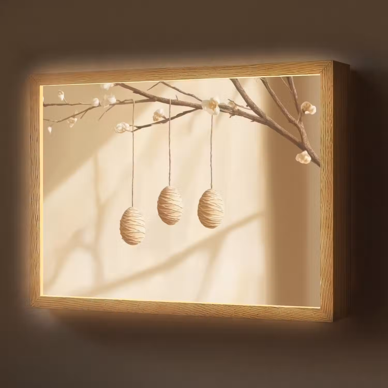 Beige - Paastak - Eieren Light Box met batterij (Wandlamp) middel -z3d_website