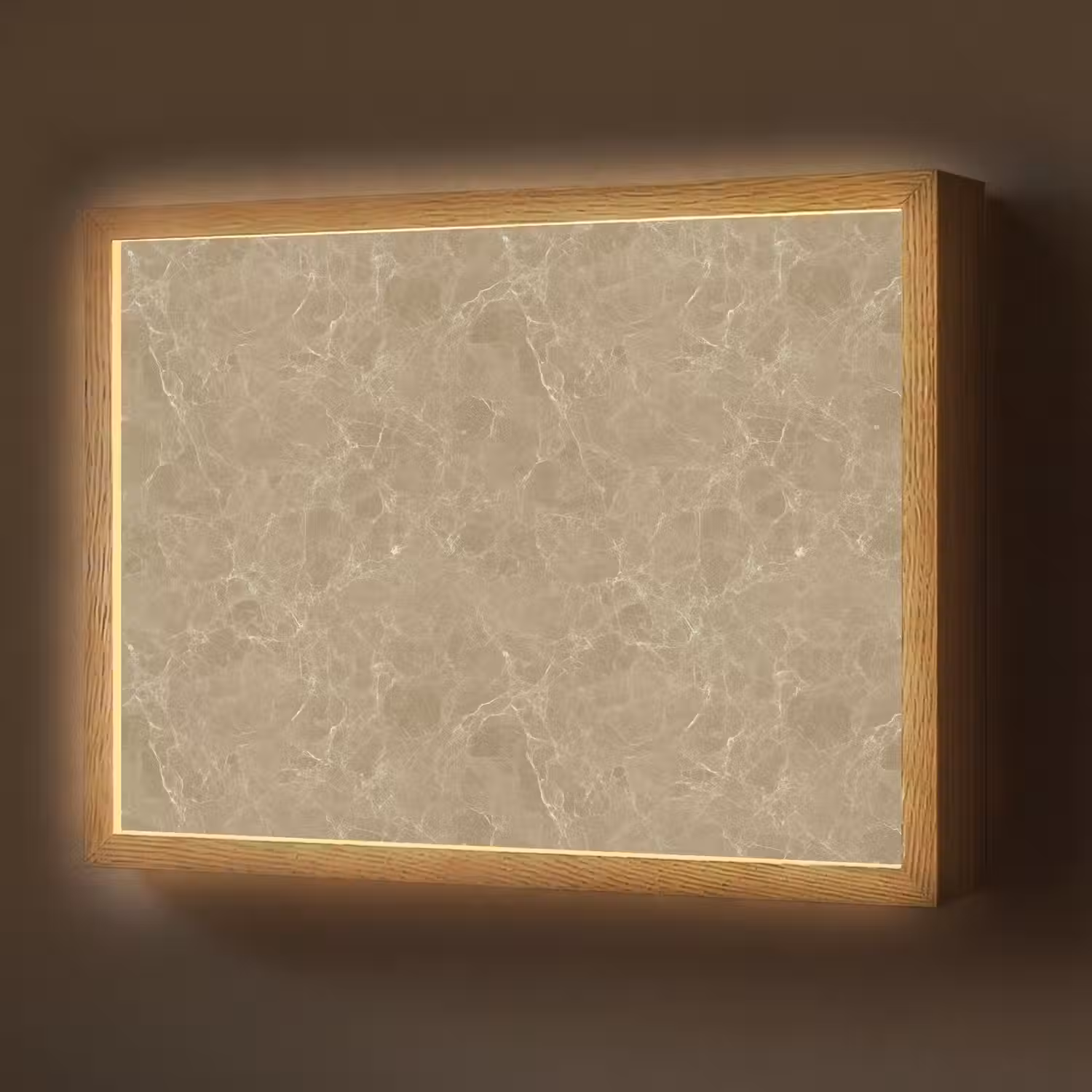 Beige - Marmer - Witte aders Light Box met batterij (Wandlamp) middel 907 -z3d_website
