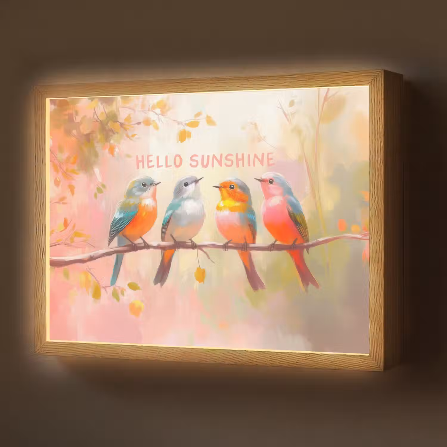 Vogels - Tak - Quote - Roze Light Box met batterij (Wandlamp) middel -z3d_website