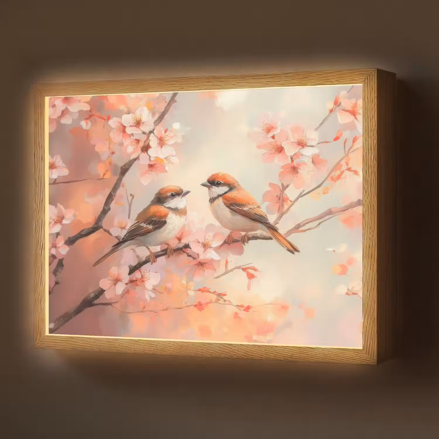 Vogels - Romantic - Bloesemtak Light Box met batterij (Wandlamp) middel -z3d_website