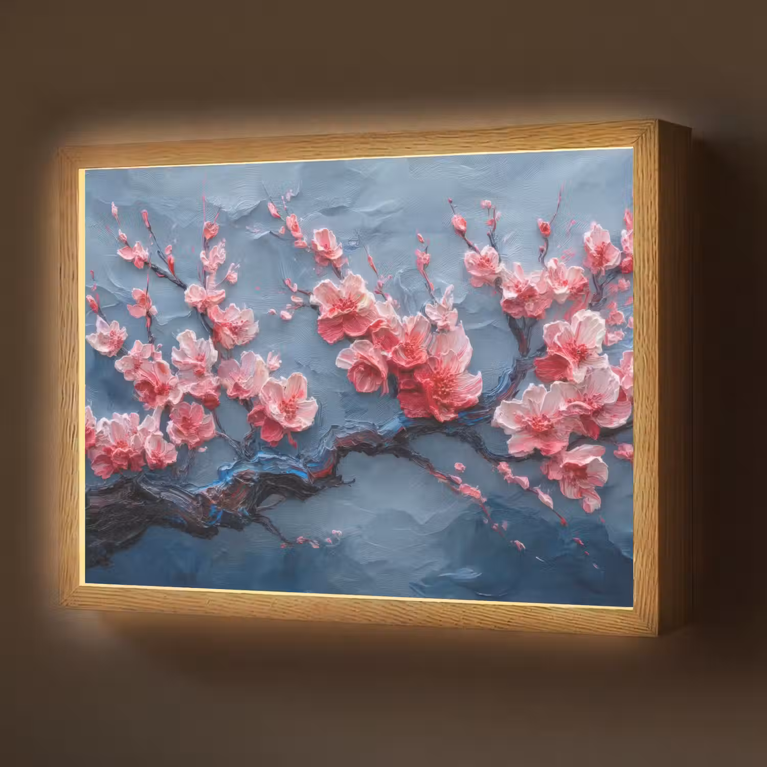Bloesem - Bloem - Roze - Tak Light Box met batterij (Wandlamp) middel -z3d_website