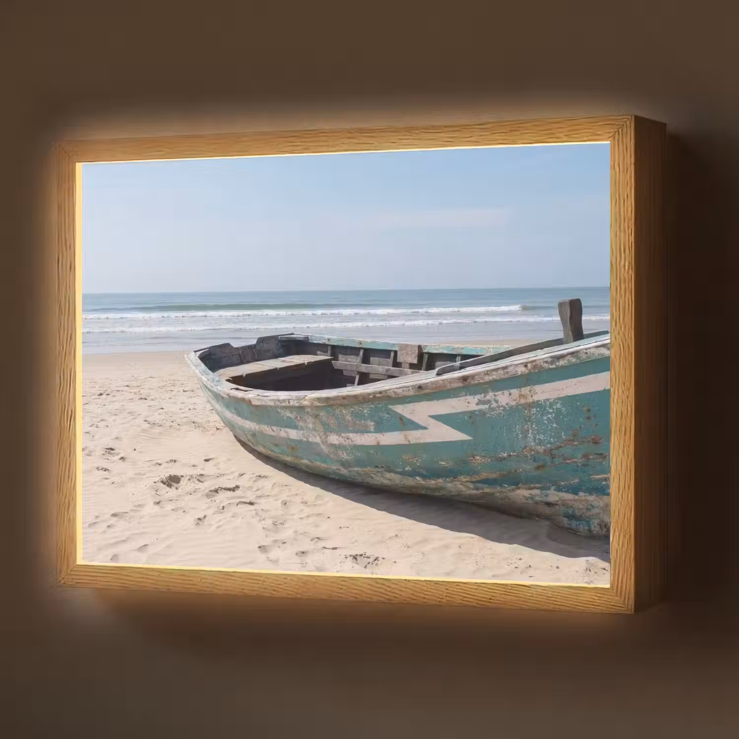 Boot - Zandstrand - Zee Light Box met batterij (Wandlamp) middel -z3d_website
