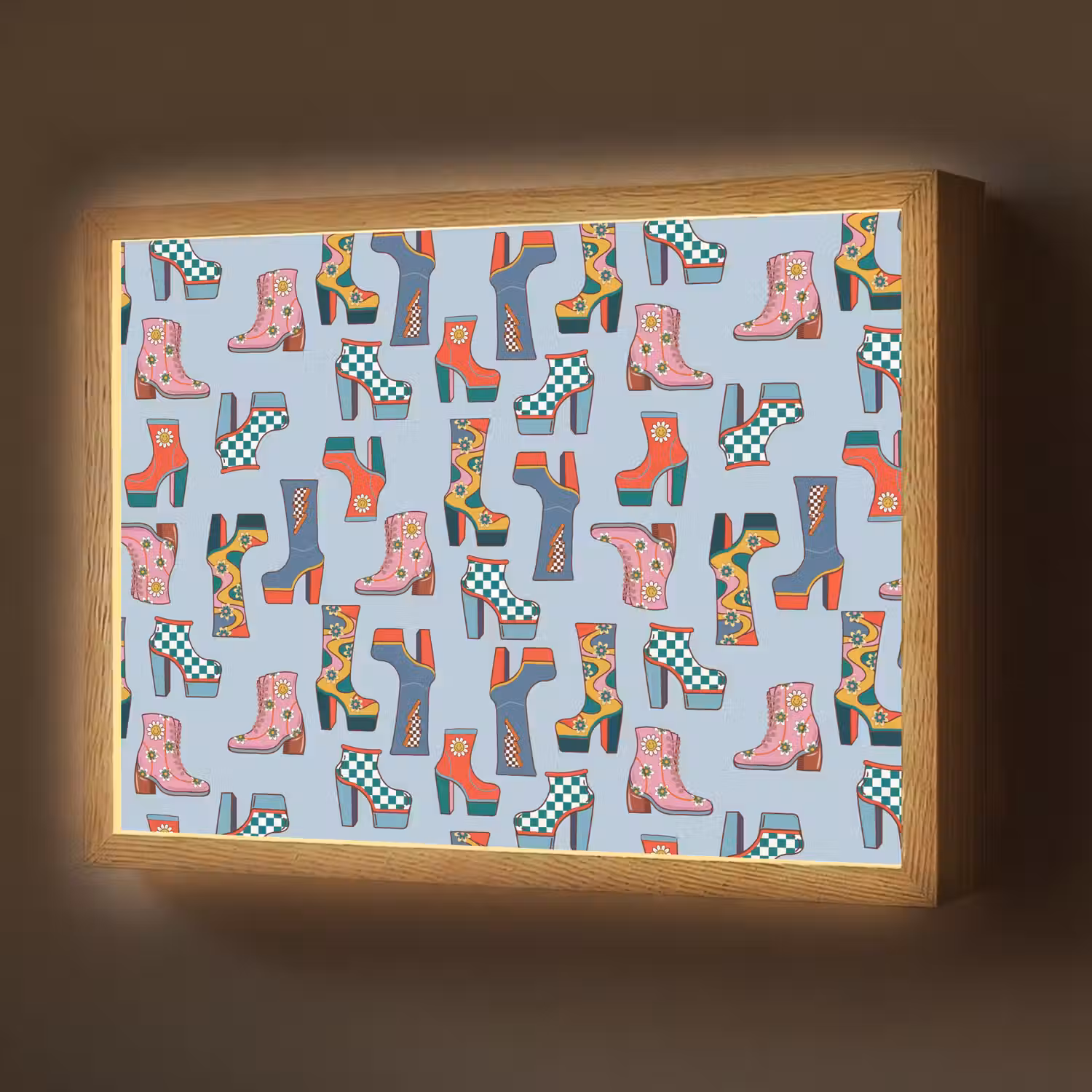 Laarzen - Patroon - Disco Light Box met batterij (Wandlamp) middel 907 -z3d_website