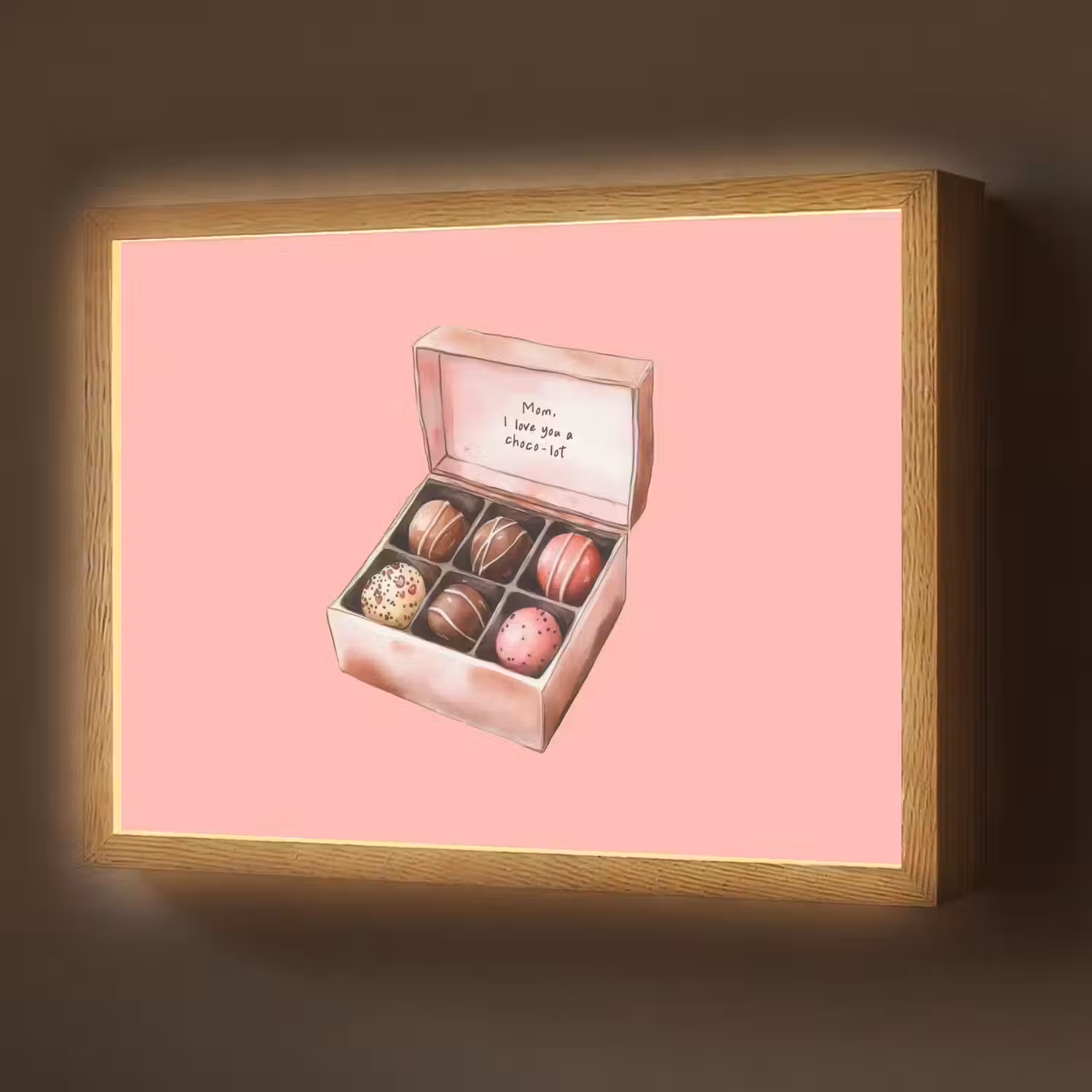 Doosje - Bonbons - Liefdevolle - Tekst Light Box met batterij (Wandlamp) middel -z3d_website