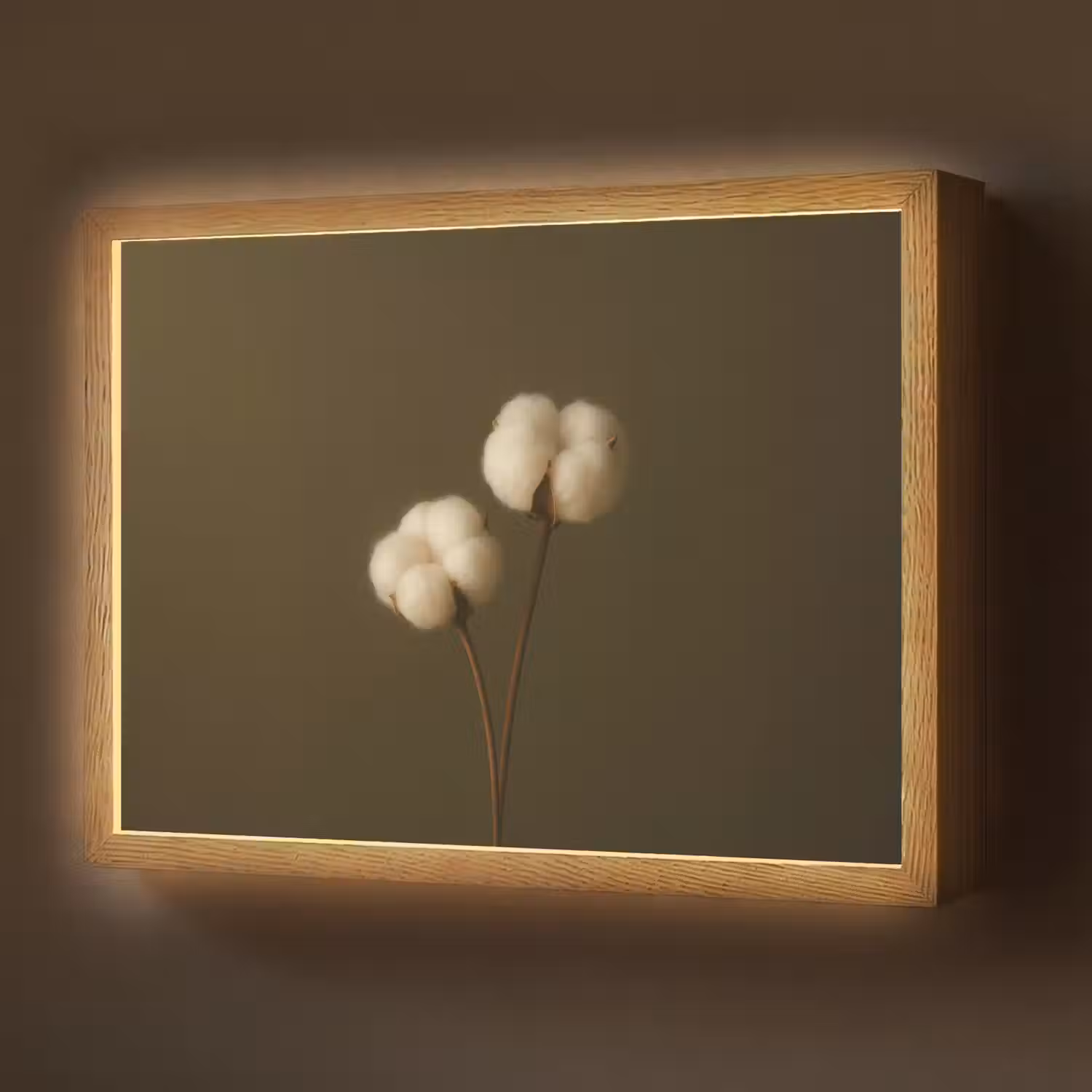 Takken - Katoen - Wit - Bollen Light Box met batterij (Wandlamp) middel -z3d_website