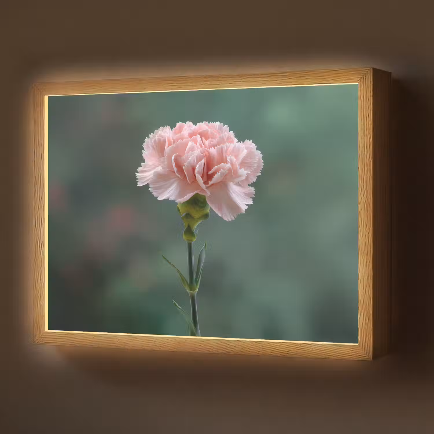 Anjer - Roze - Bloemblaadjes Light Box met batterij (Wandlamp) middel -z3d_website
