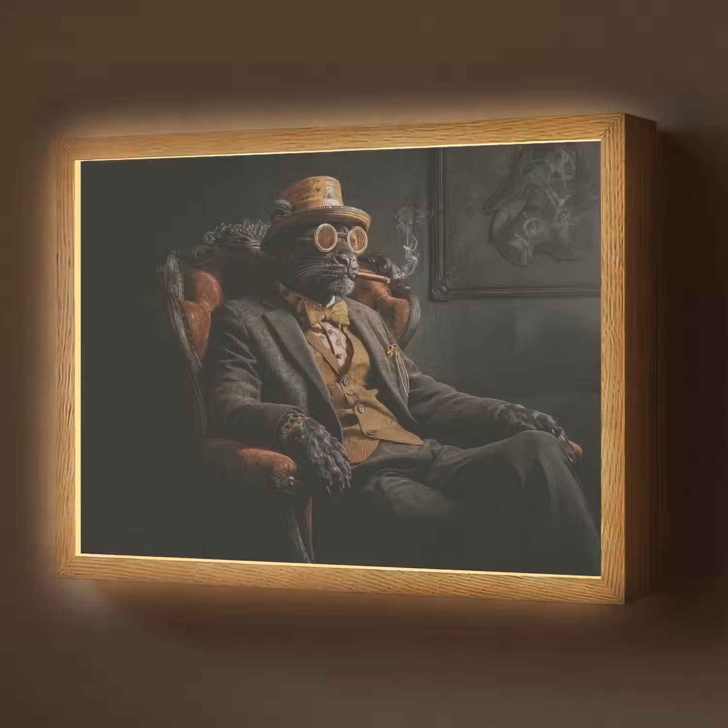Kat - Pak - Oranje - Sigaar Light Box met batterij (Wandlamp) middel -z3d_website