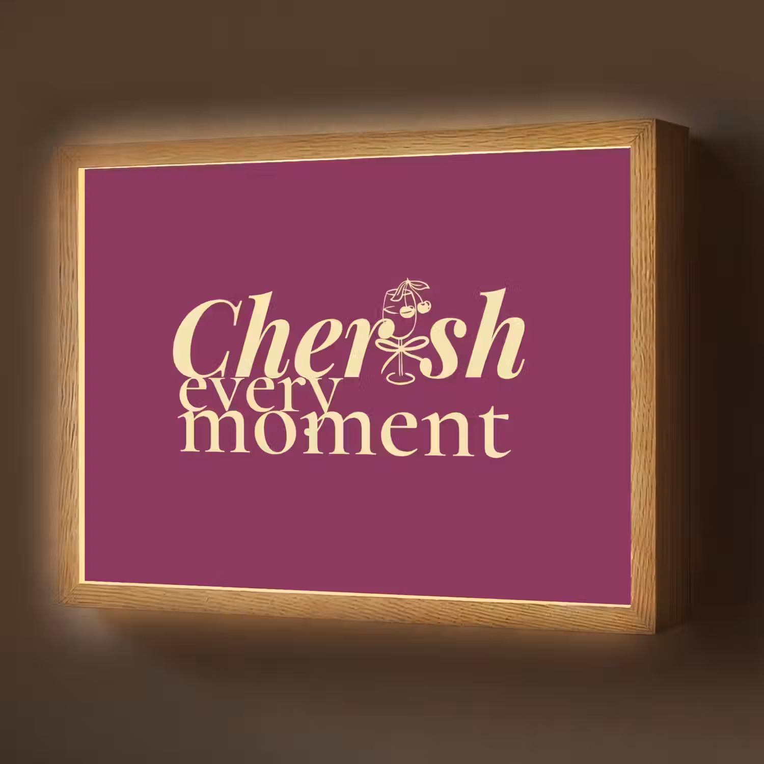 Cherish every moment - Cocktailglas - Bordeaux Light Box met batterij (Wandlamp) middel -z3d_website