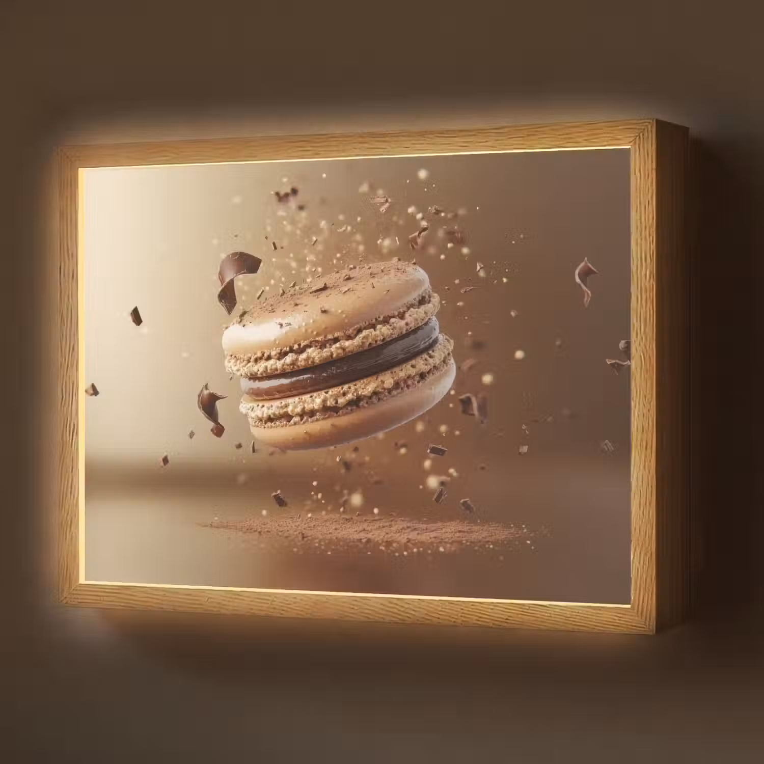 Chocolade - Macarons - Eten - Snoep Light Box met batterij (Wandlamp) middel -z3d_website