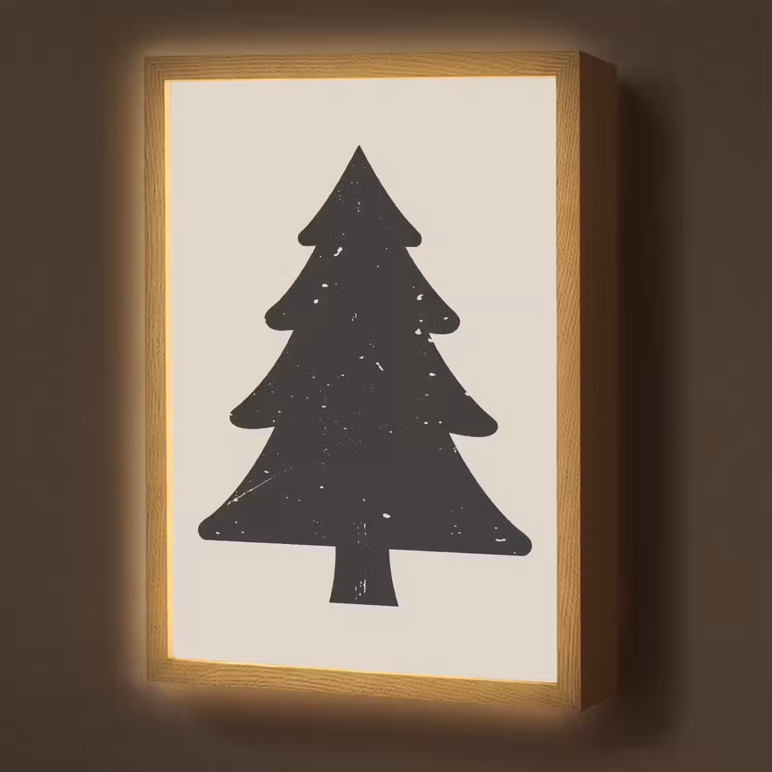 Kerstboom - Zwarte kerstboom - Boom - Japandi Light Box met batterij (Wandlamp) middel -z3d_website