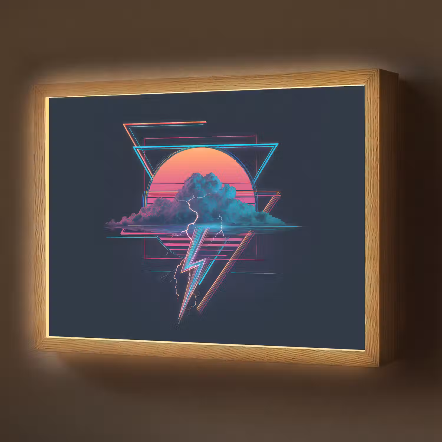 Wolk - Bliksemschicht - Driehoeken - Lijnen Light Box met batterij (Wandlamp) middel -z3d_website