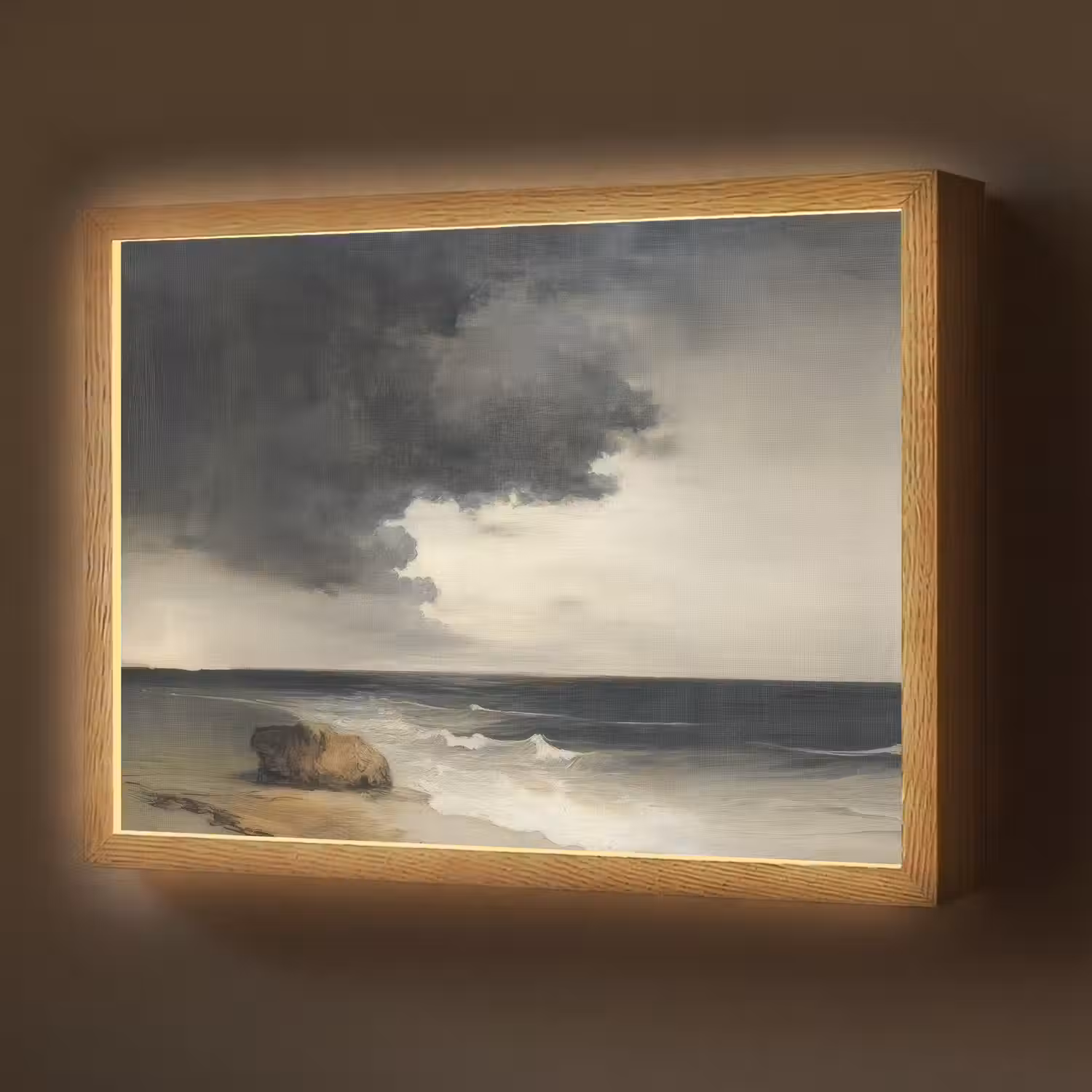 Kust - Golven - Rots - Storm Light Box met batterij (Wandlamp) middel -z3d_website