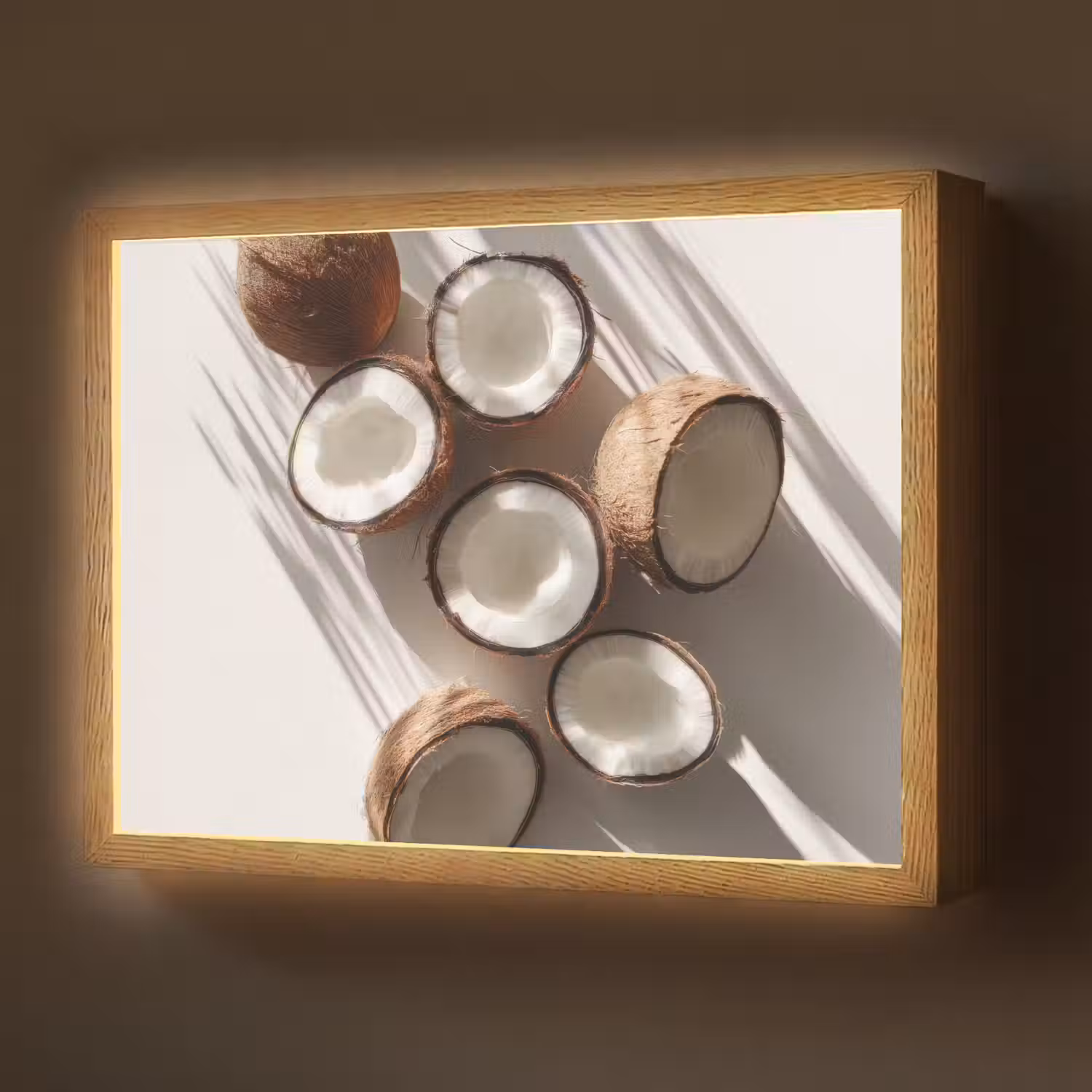 Kokosnoten - Bruin - Shaduw Light Box met batterij (Wandlamp) middel -z3d_website