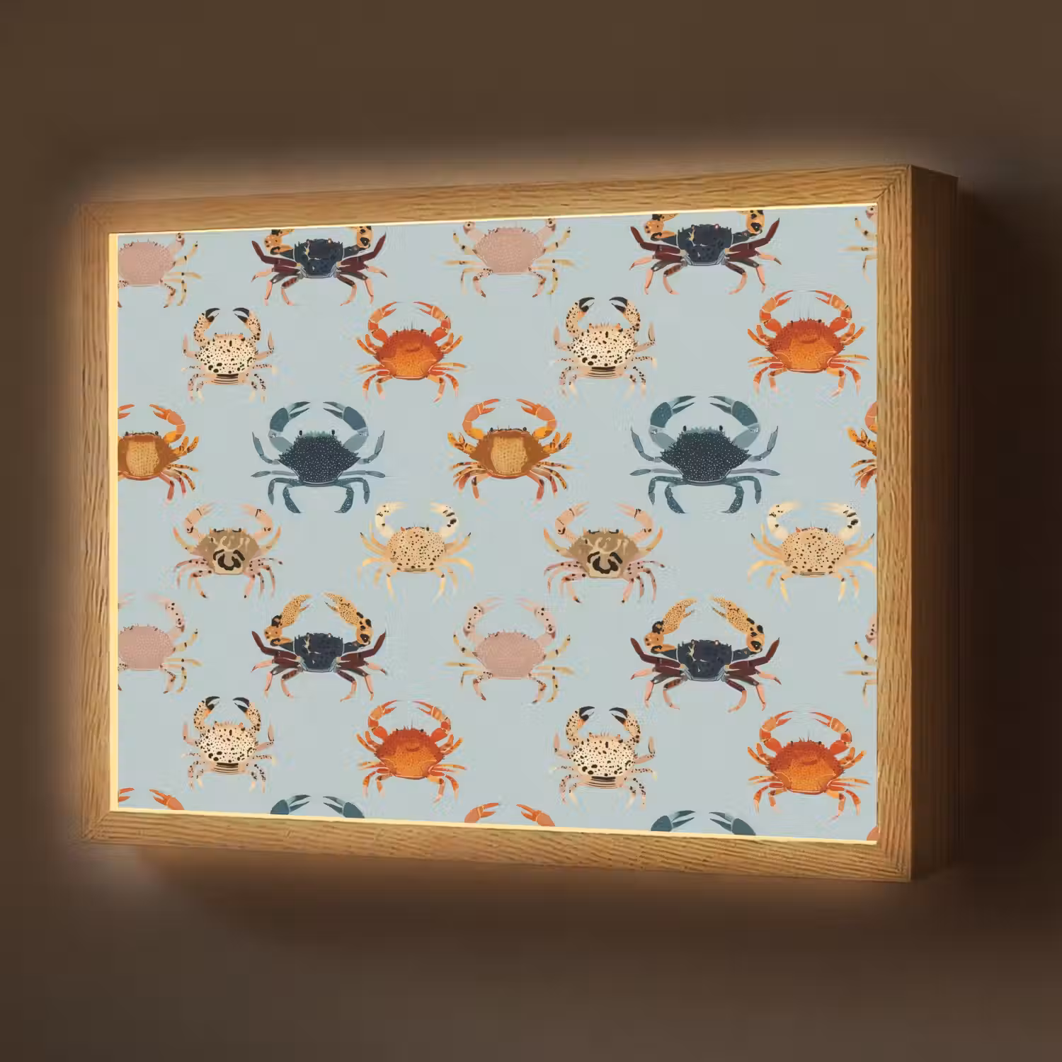 Krabben - Speels - Kleurrijk Light Box met batterij (Wandlamp) middel 907 -z3d_website