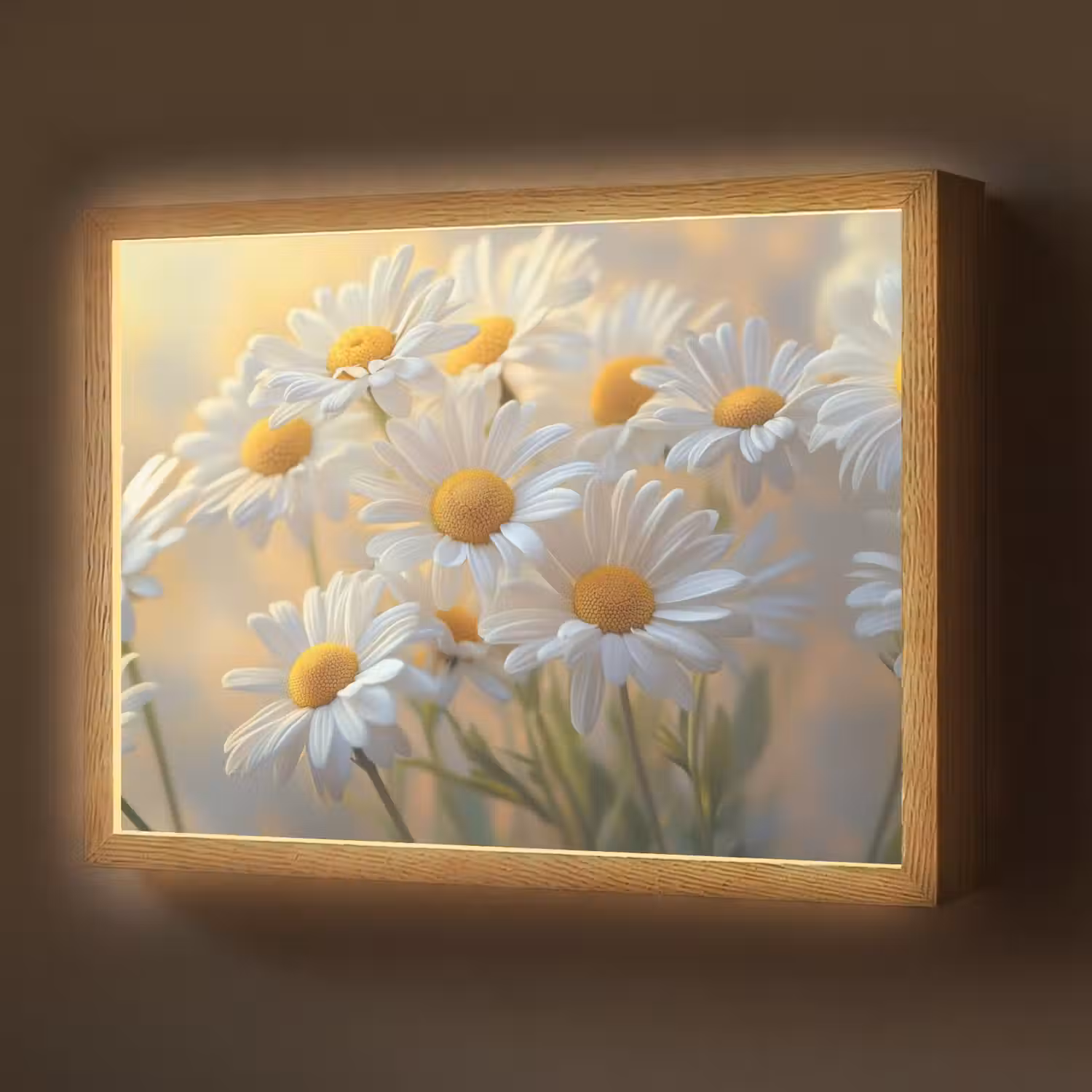 Madeliefjes - Wit - Zonlicht Light Box met batterij (Wandlamp) middel -z3d_website