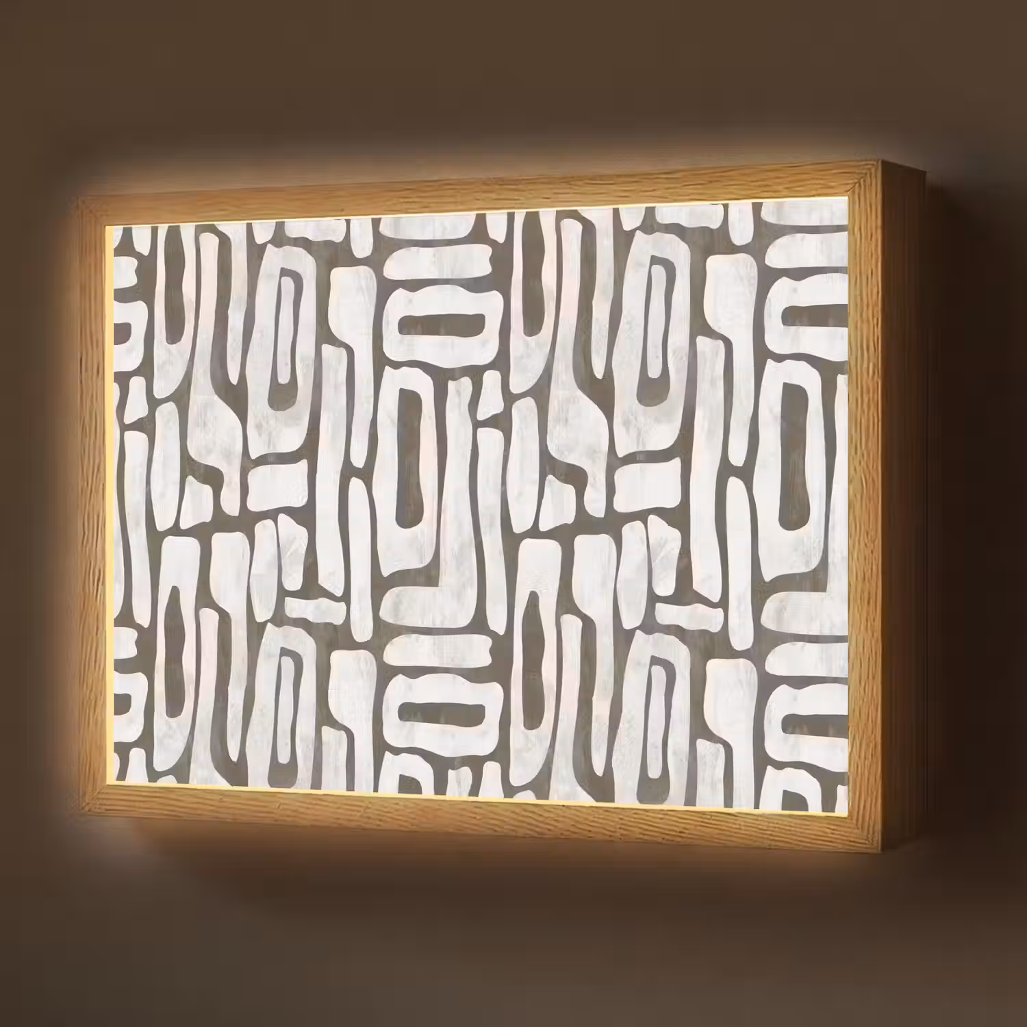 Donker - Wit - Abstract Light Box met batterij (Wandlamp) middel 907 -z3d_website