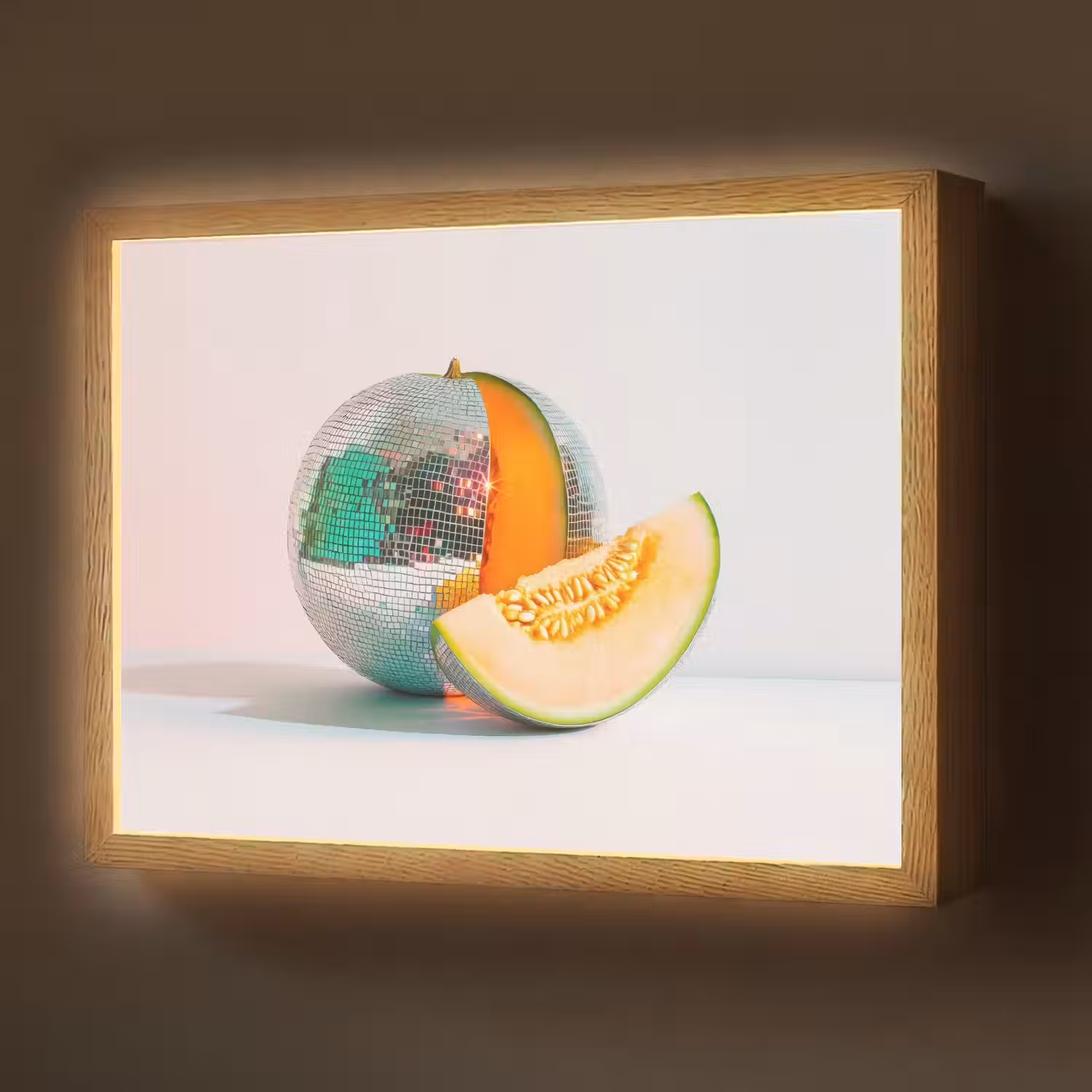 Disco - Discobal - Meloen - Pastel Light Box met batterij (Wandlamp) middel -z3d_website