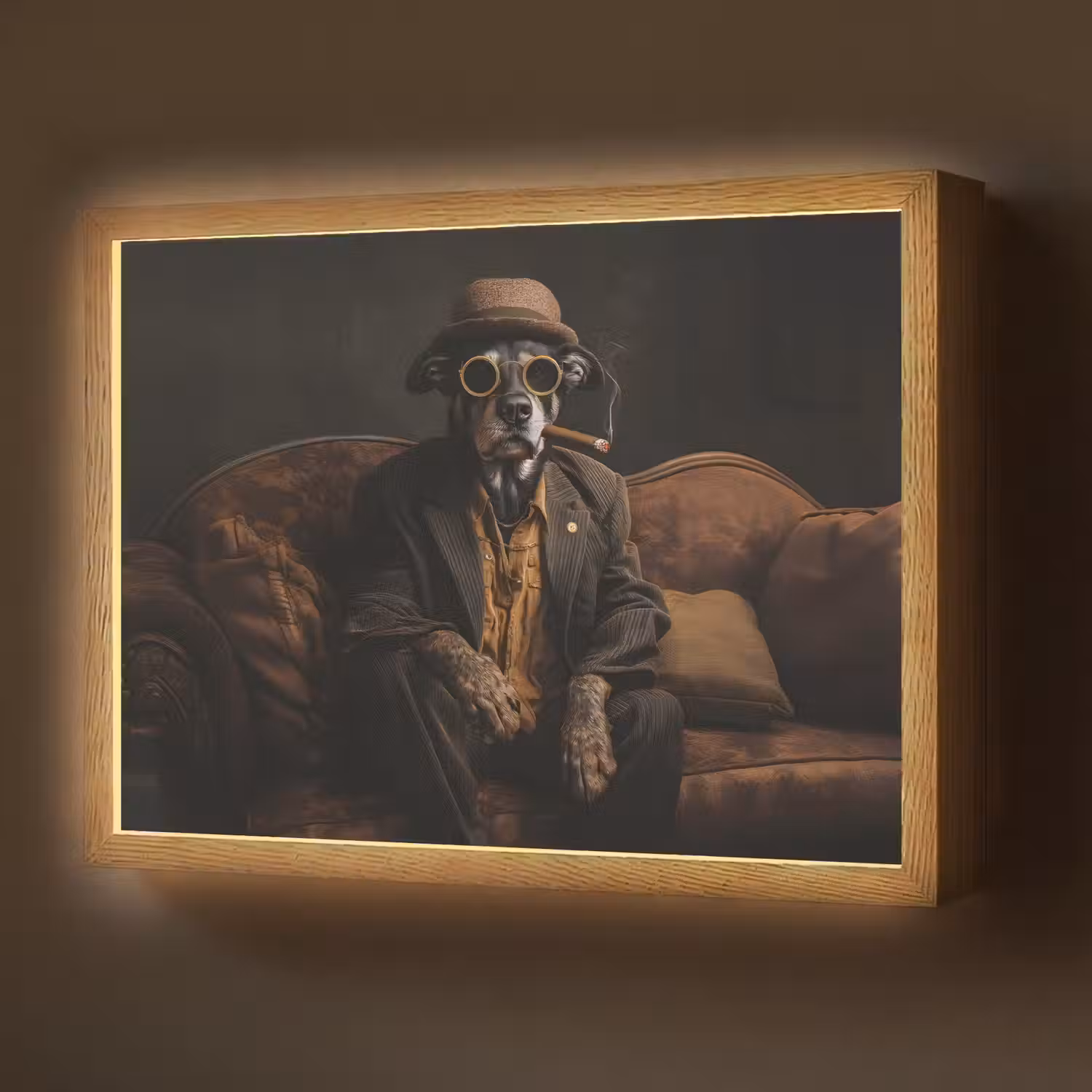 Hond - Sigaar - Hoed - Pak Light Box met batterij (Wandlamp) middel -z3d_website