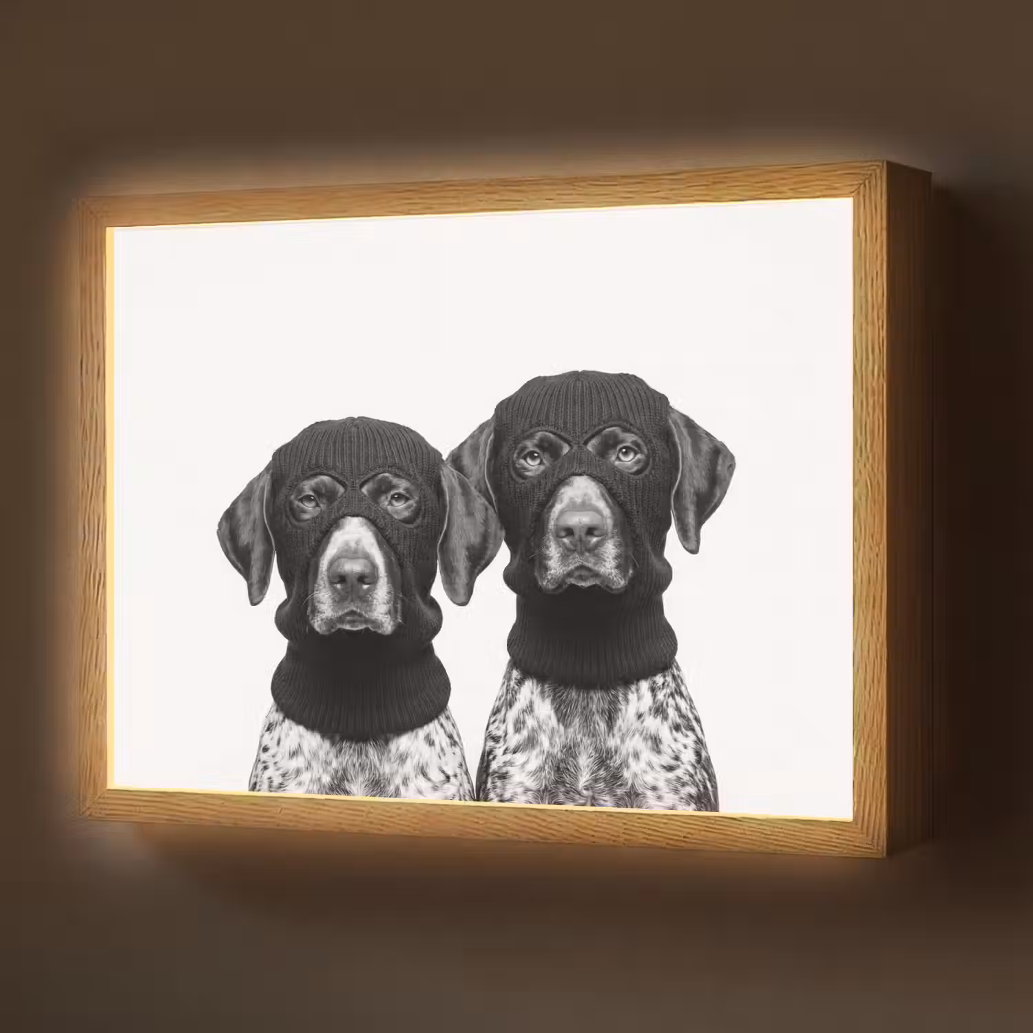 Honden - Bivakmuts - Zwart - wit Light Box met batterij (Wandlamp) middel -z3d_website