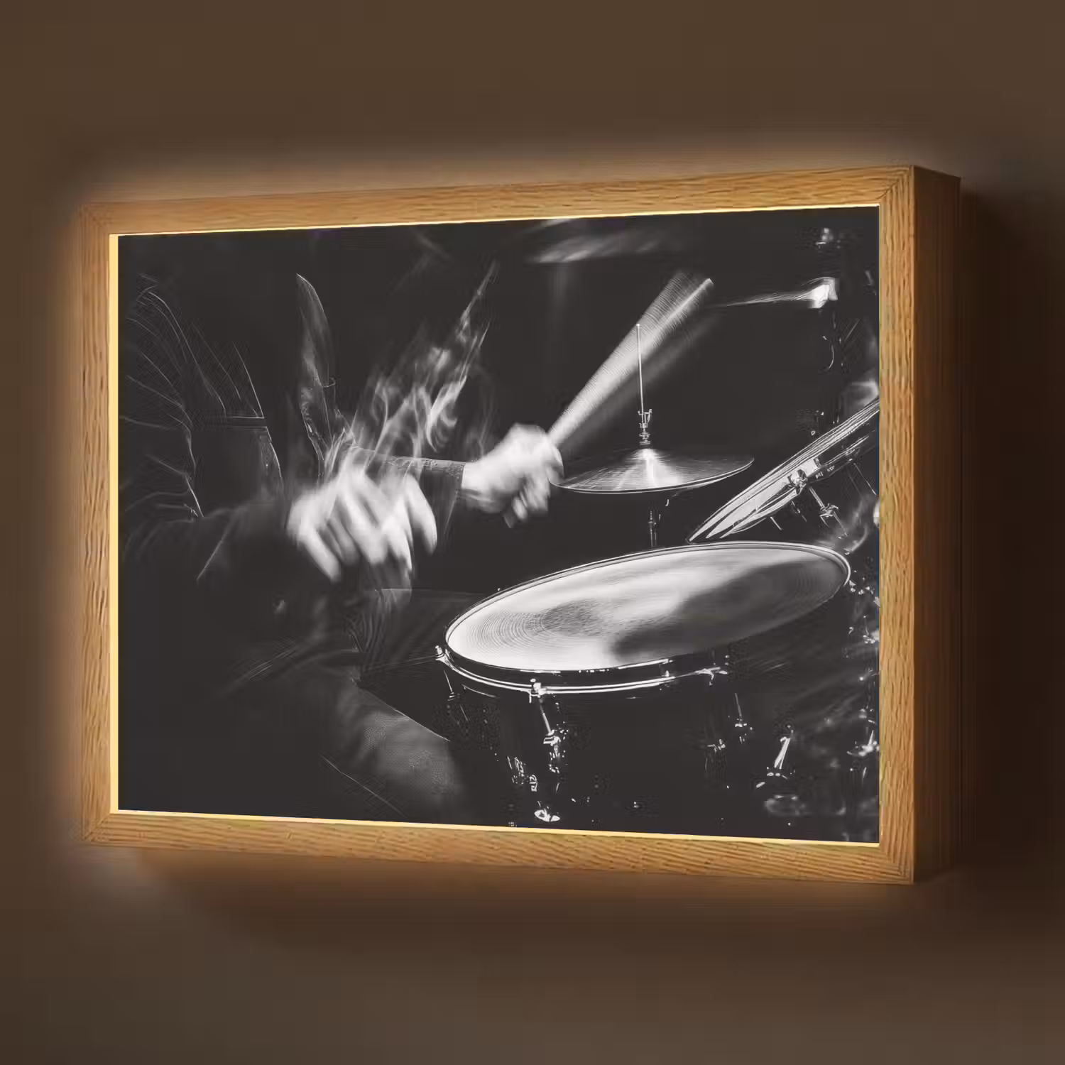 Drummer - Zwart - Drumstel Light Box met batterij (Wandlamp) middel -z3d_website