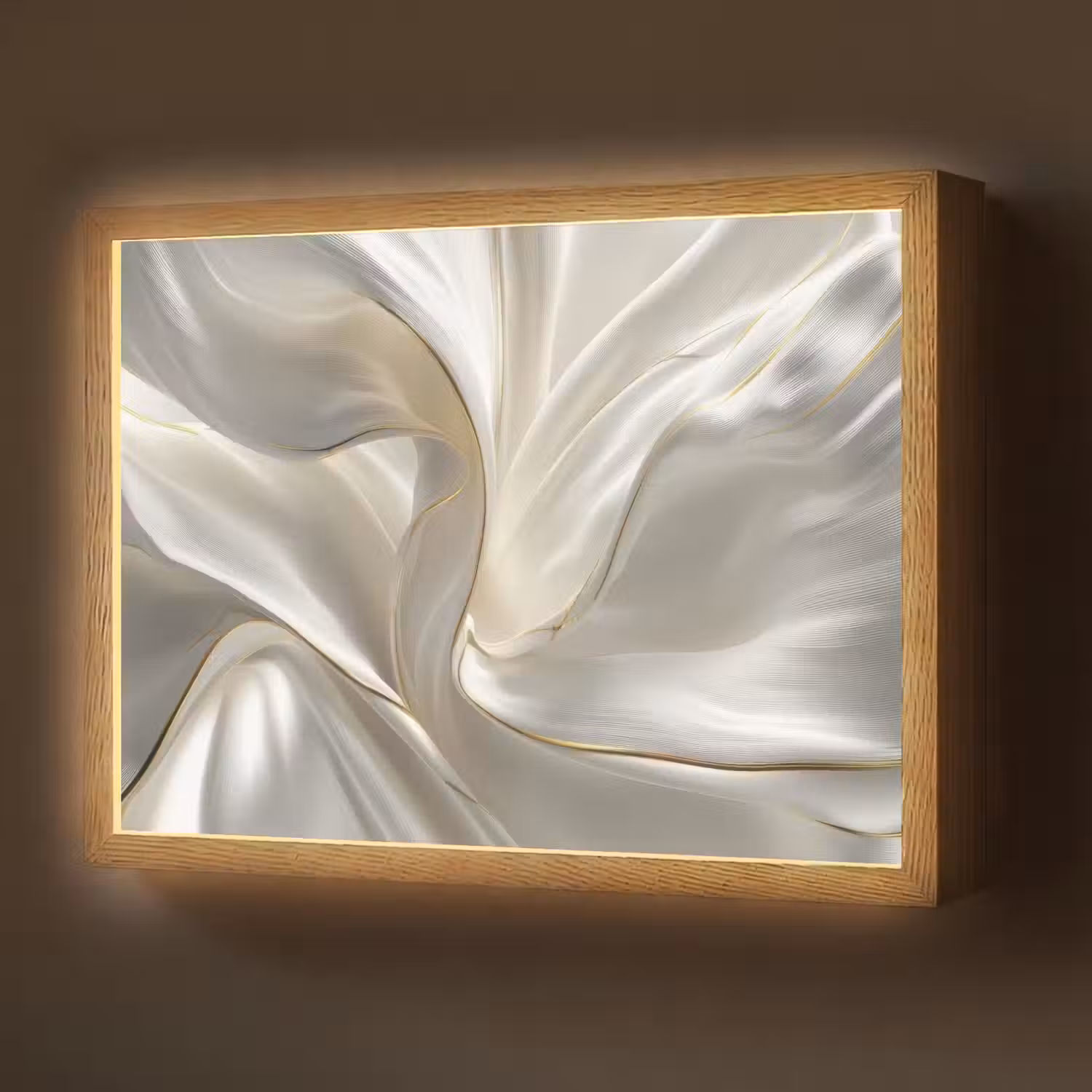 Stof - Plooien - Goud Light Box met batterij (Wandlamp) middel -z3d_website