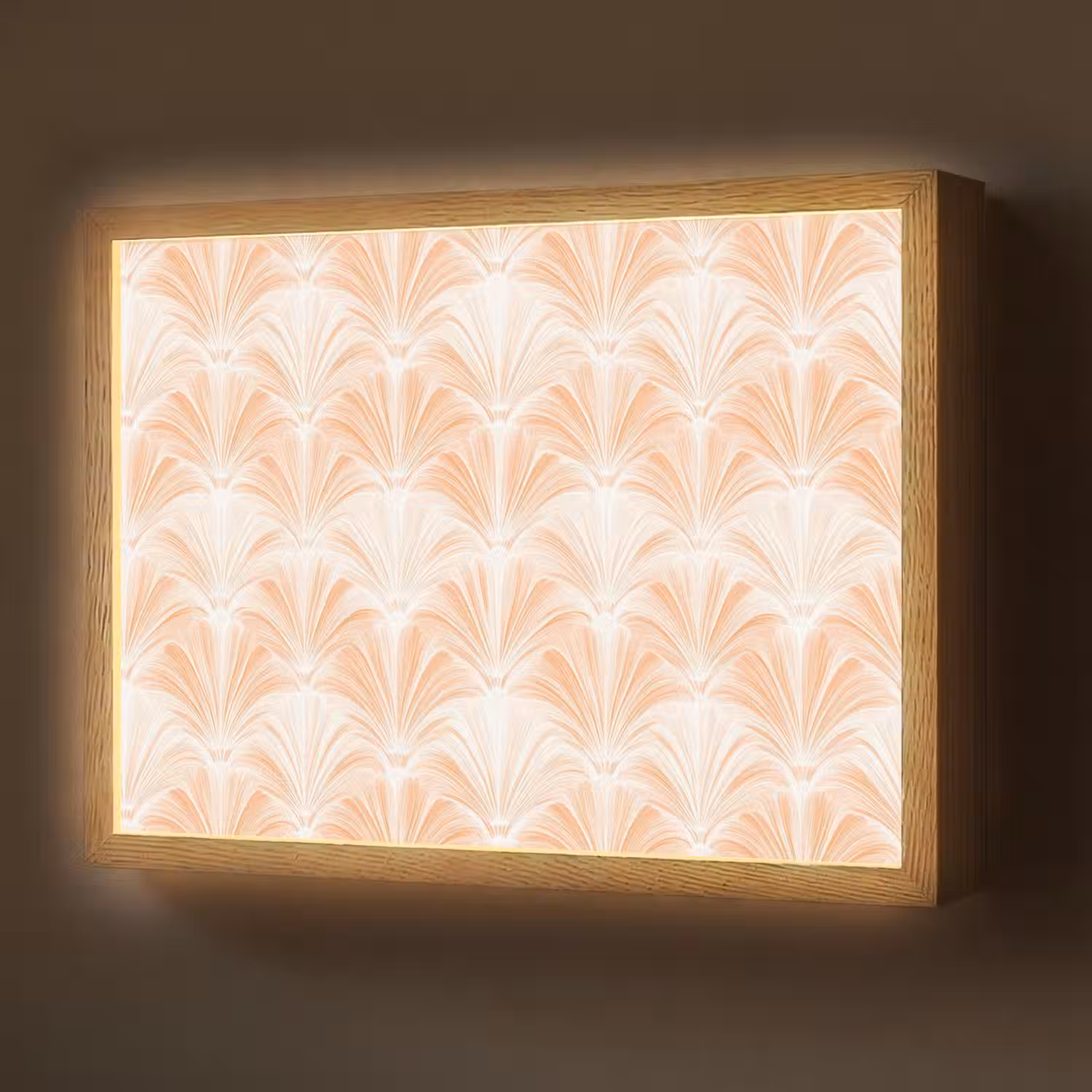 Waaier - Patroon - Perzik Light Box met batterij (Wandlamp) middel 907 -z3d_website