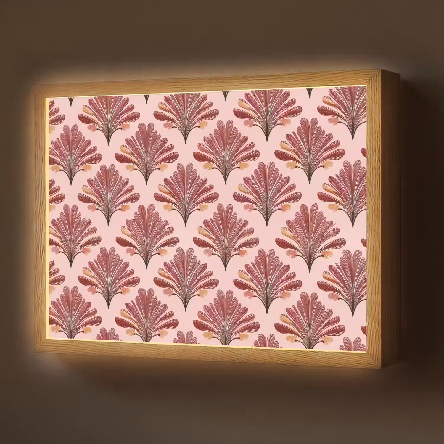 Waaier - Roze - Rood Light Box met batterij (Wandlamp) middel 907 -z3d_website