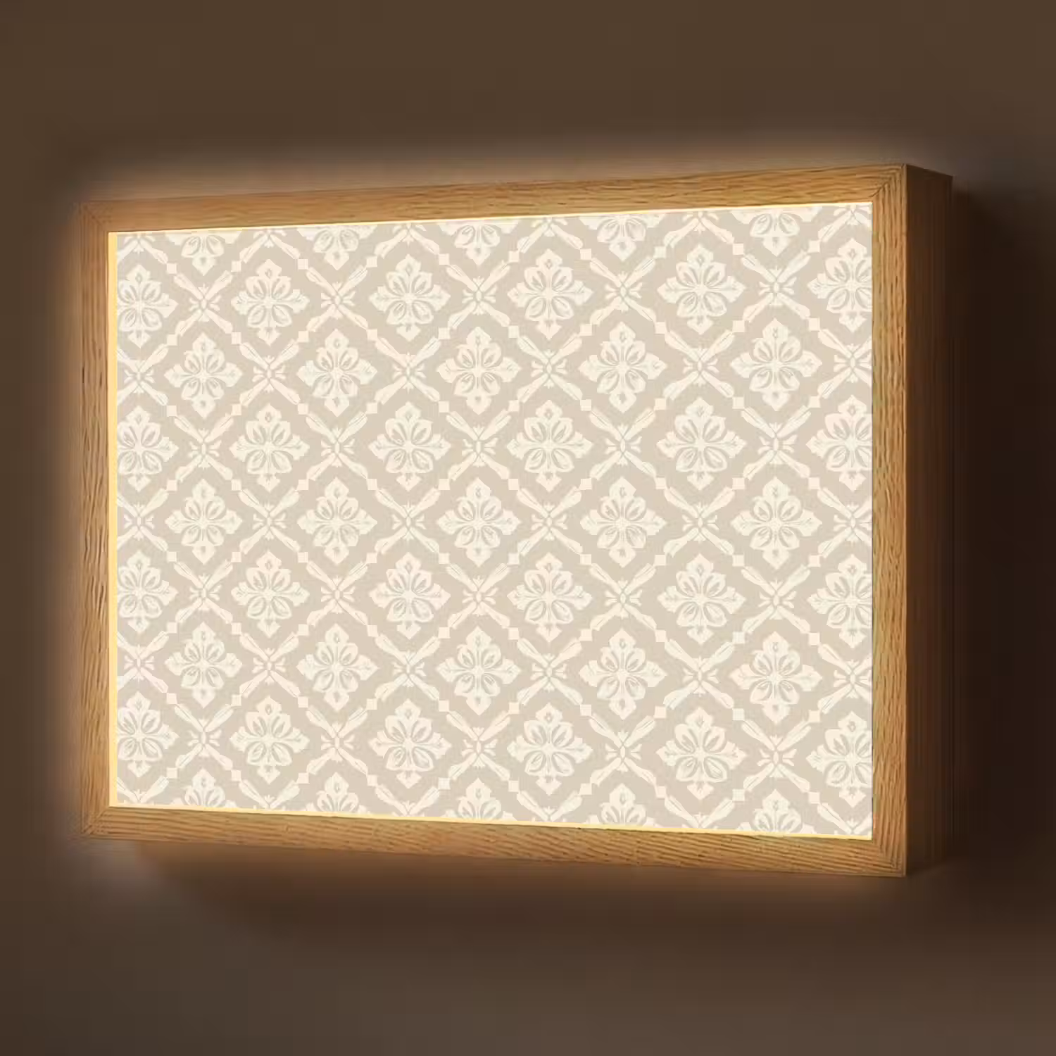 Floraal - Ornament - Beige Light Box met batterij (Wandlamp) middel 907 -z3d_website