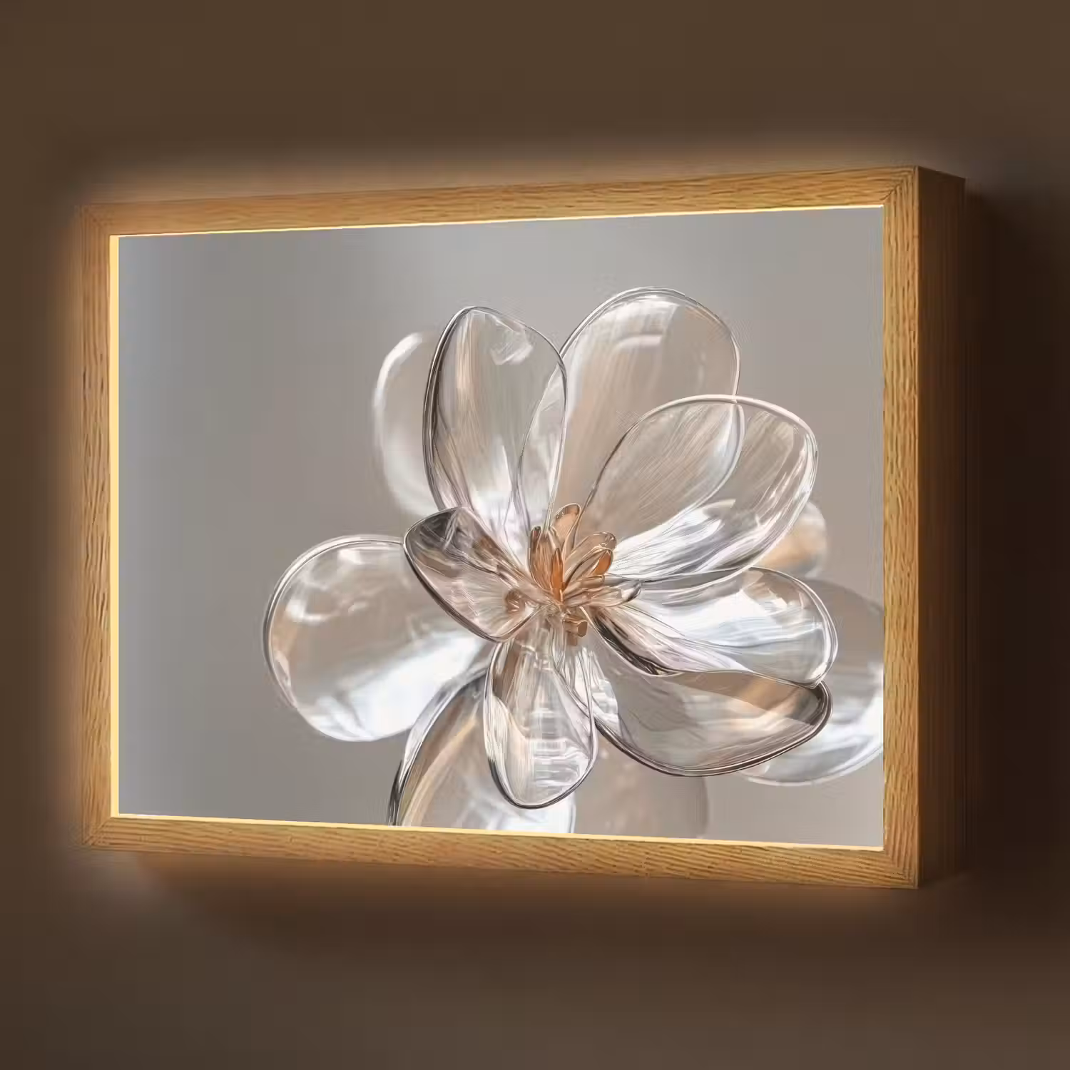 Bloem - Glazen - Doorzichtig Light Box met batterij (Wandlamp) middel -z3d_website