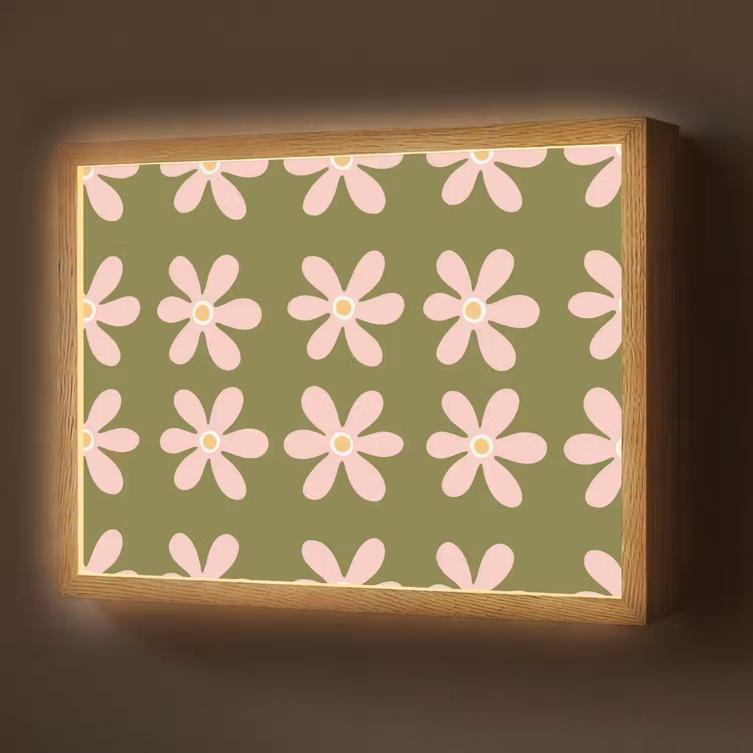 Bloem - Modern - Groen Light Box met batterij (Wandlamp) middel 907 -z3d_website