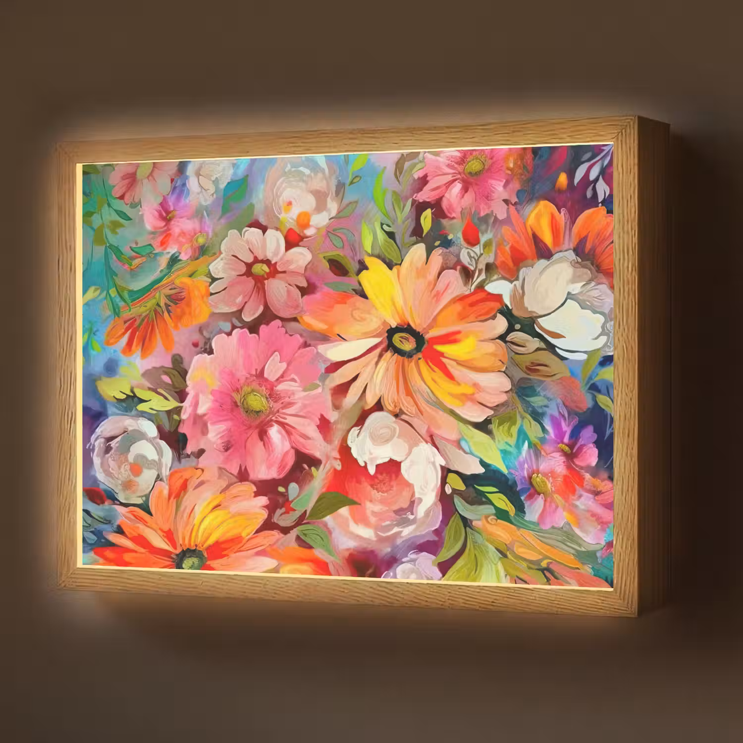 Bloemen - Kunst - Schilderij - Botanisch Light Box met batterij (Wandlamp) middel -z3d_website