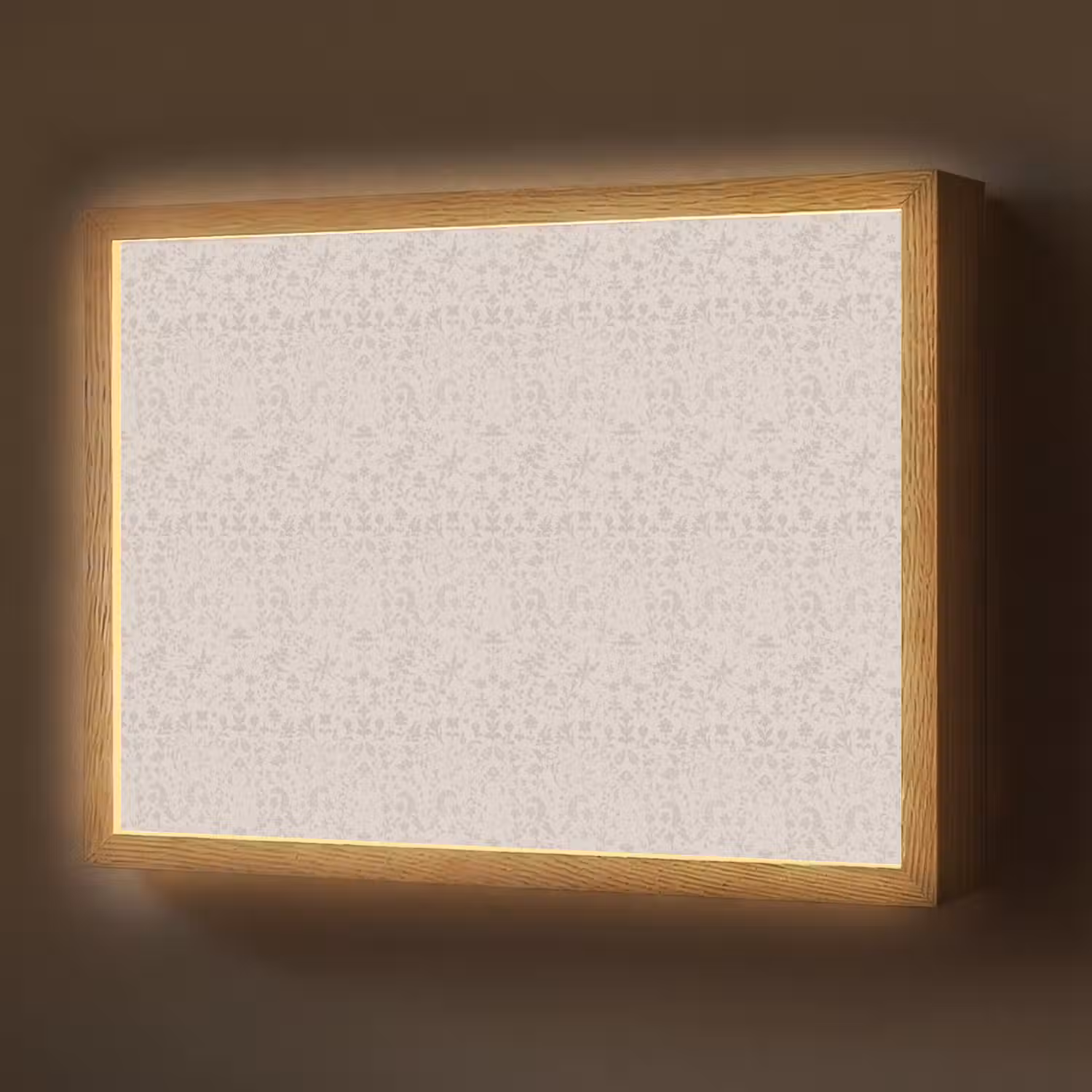 Bloemen - Bladeren - Licht - Taupe Light Box met batterij (Wandlamp) middel 907 -z3d_website