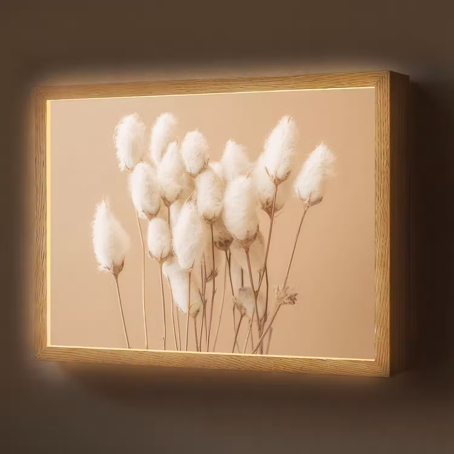 Bloemen - Planten - Bruin - Pastel Light Box met batterij (Wandlamp) middel -z3d_website