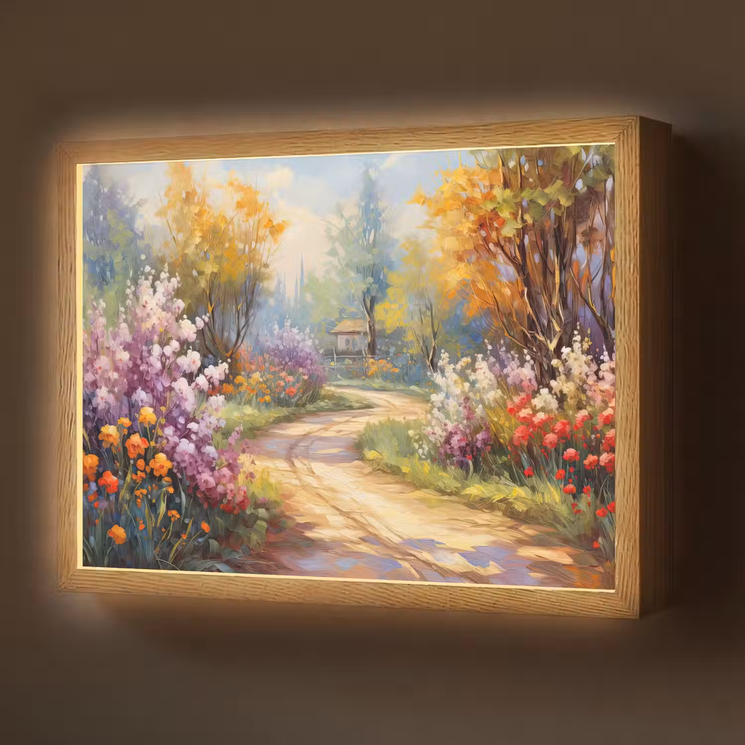 Bloemen - Bomen - Kunst - Watercolor Light Box met batterij (Wandlamp) middel -z3d_website