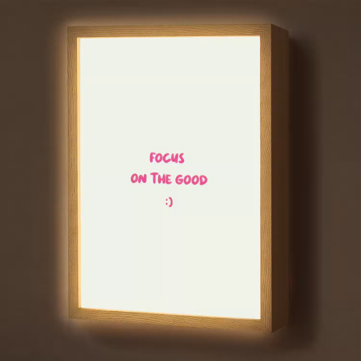 Focus - Beige - Roze - Smiley Light Box met batterij (Wandlamp) middel -z3d_website