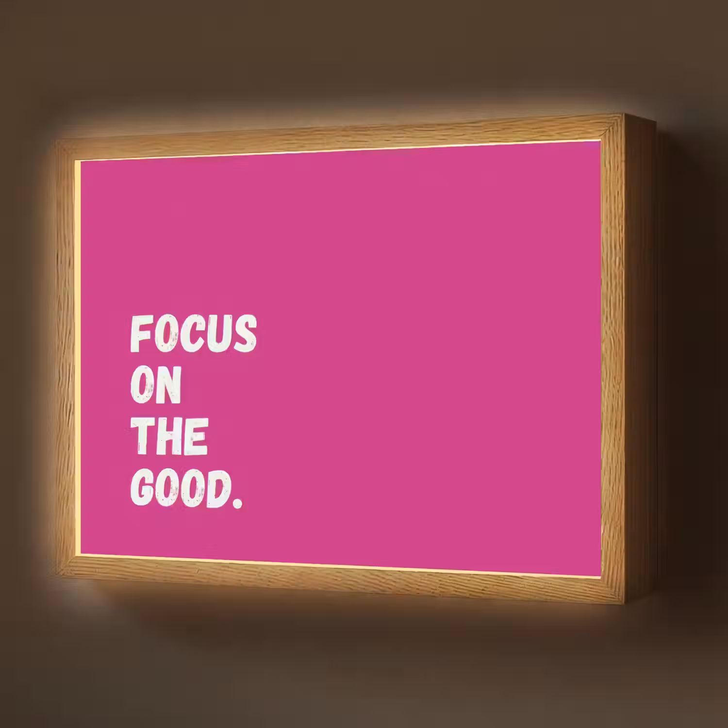 Focus on the good - Roze - Simple Light Box met batterij (Wandlamp) middel -z3d_website
