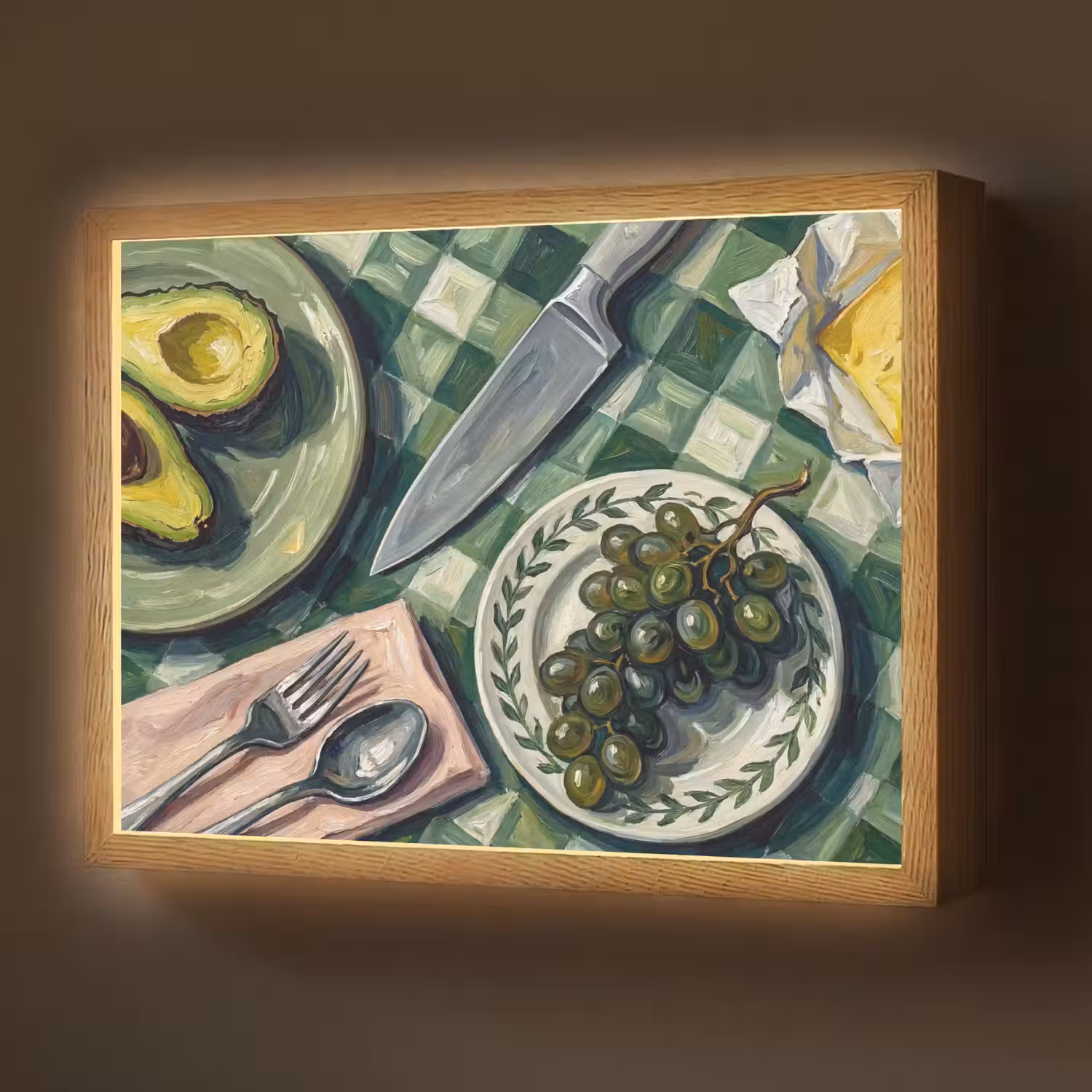 Eten - Ontbijt - Tafel - Modern - Groen Light Box met batterij (Wandlamp) middel -z3d_website