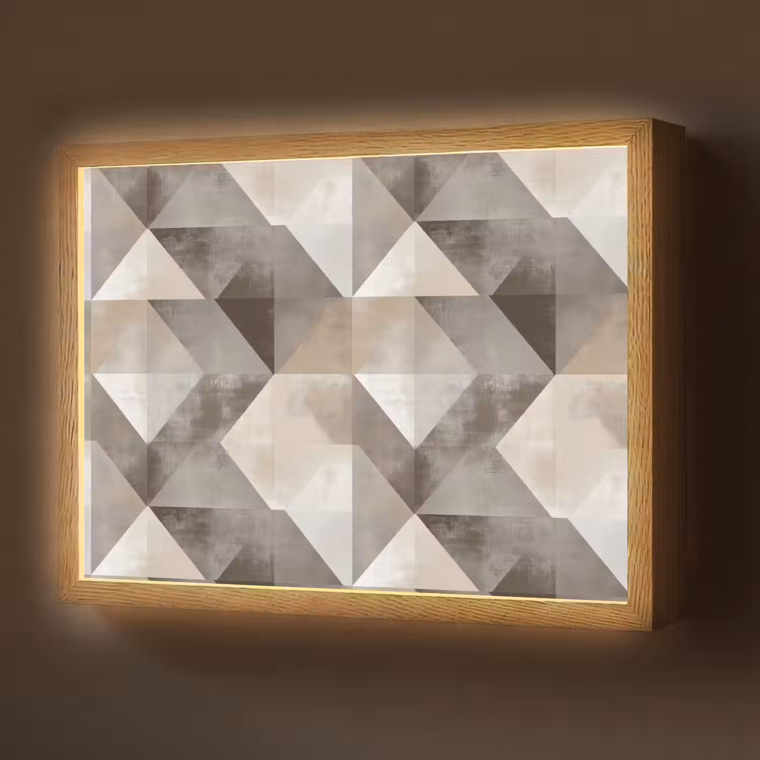 Geometrisch - Motief - Aardetinten Light Box met batterij (Wandlamp) middel 907 -z3d_website