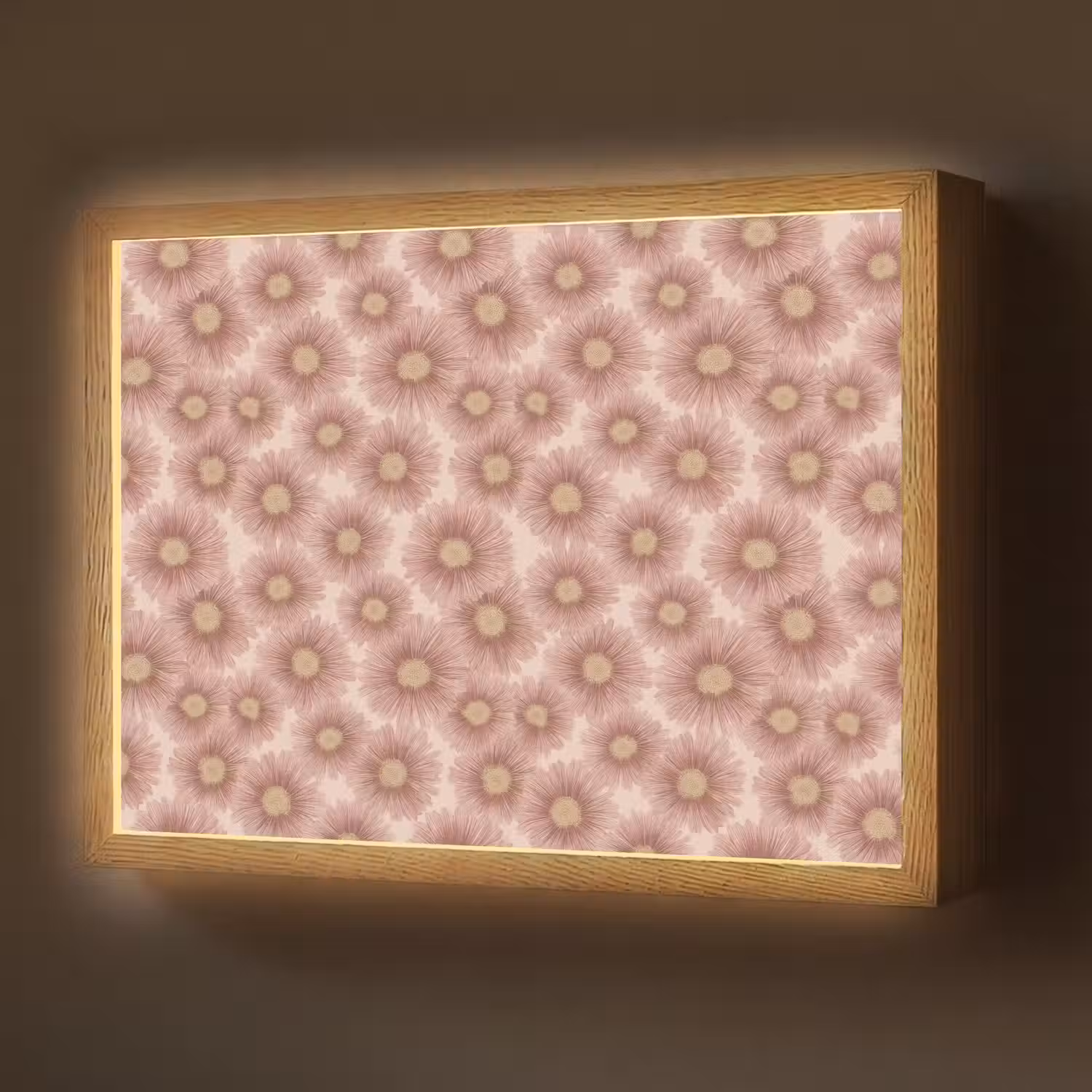 Gerbera - Bloemen - Roze Light Box met batterij (Wandlamp) middel 907 -z3d_website