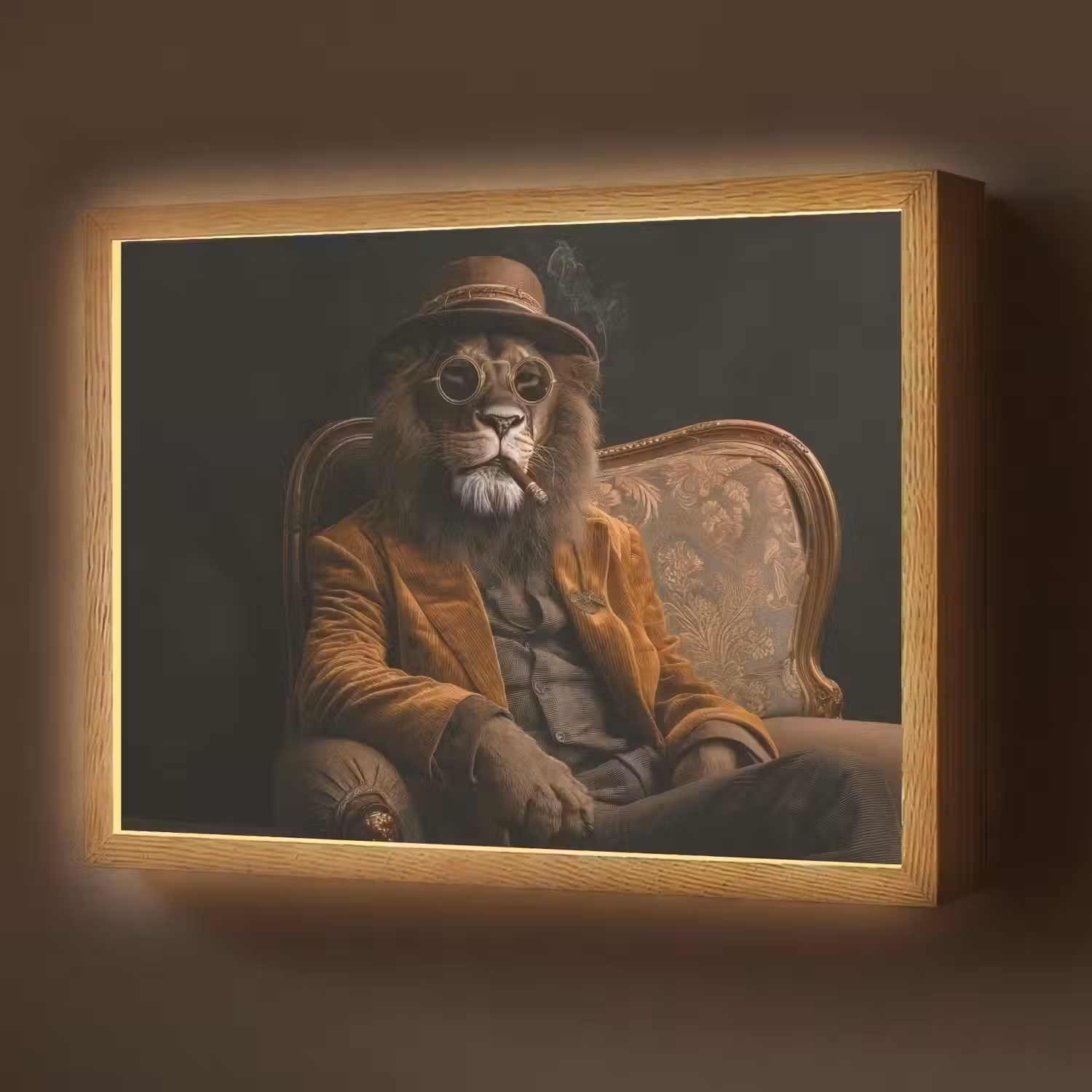 Bril - Leeuw - Bank - Hoed Light Box met batterij (Wandlamp) middel -z3d_website